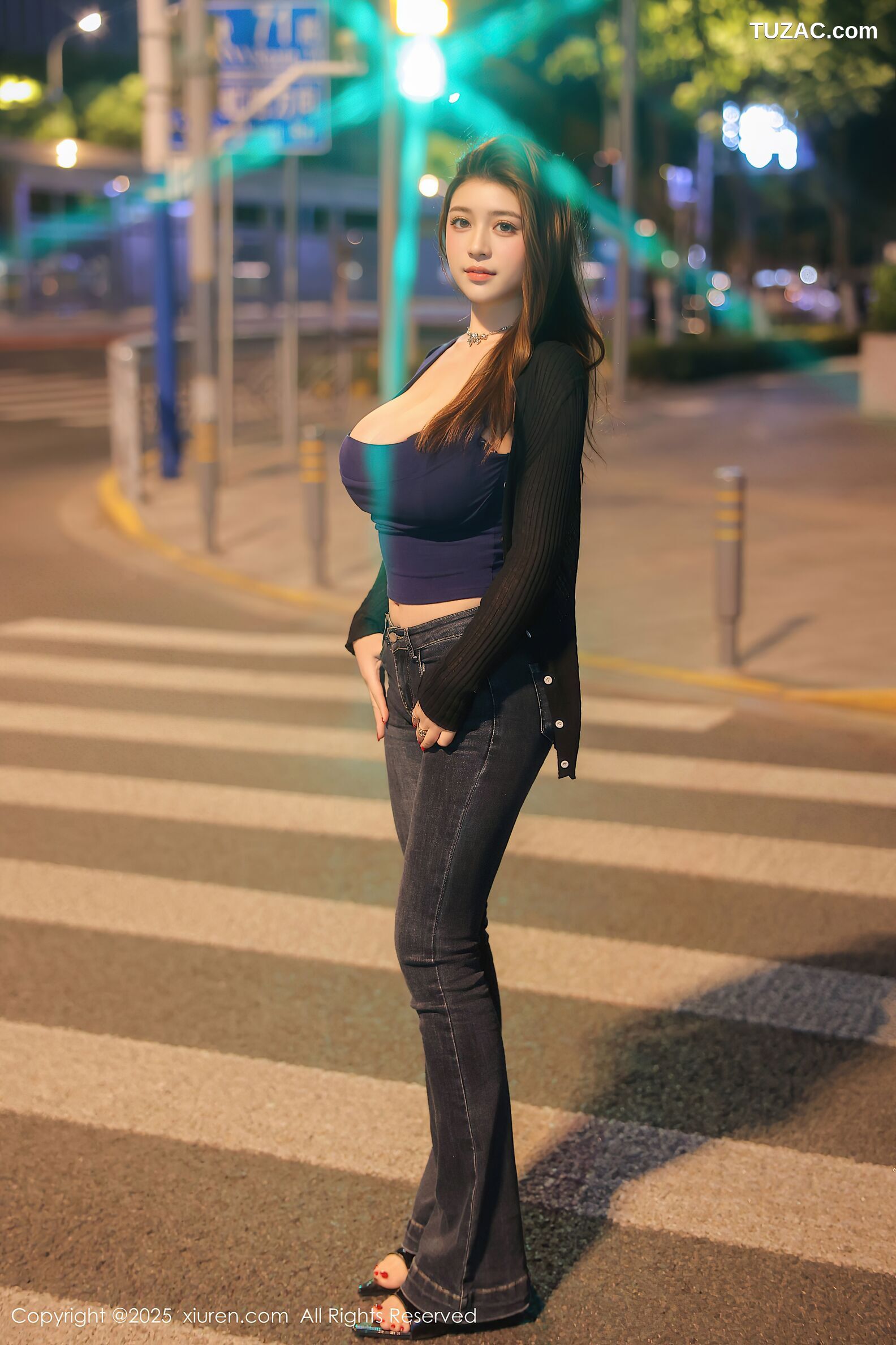 XiuRen秀人网-10437-JOJO-深色内衣黑色牛仔裤巨乳-2025.06.20