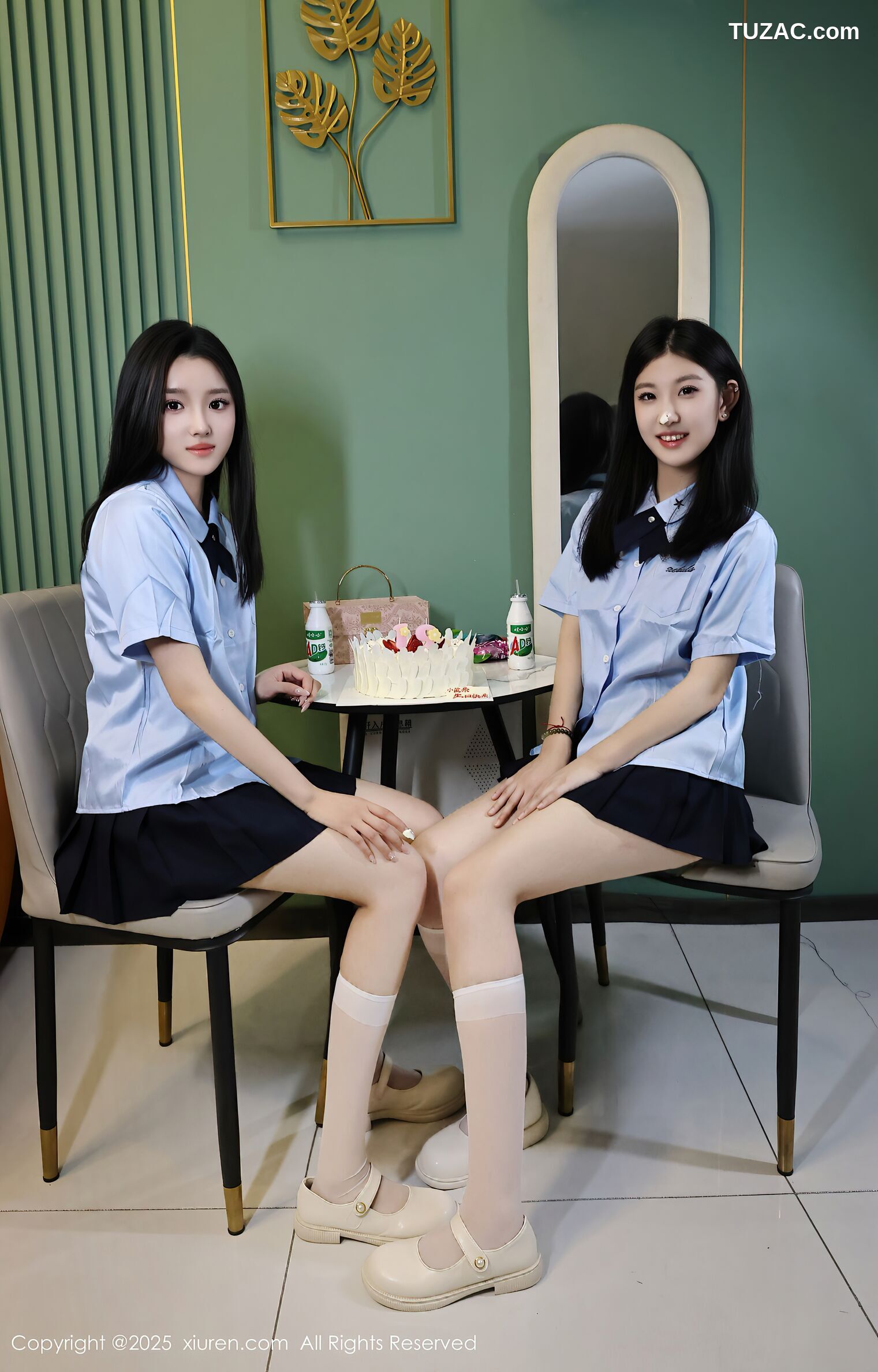 XiuRen秀人网-10443-小芭乐-衬衫短裙姐妹花女生爆乳激情互动-2025.06.20