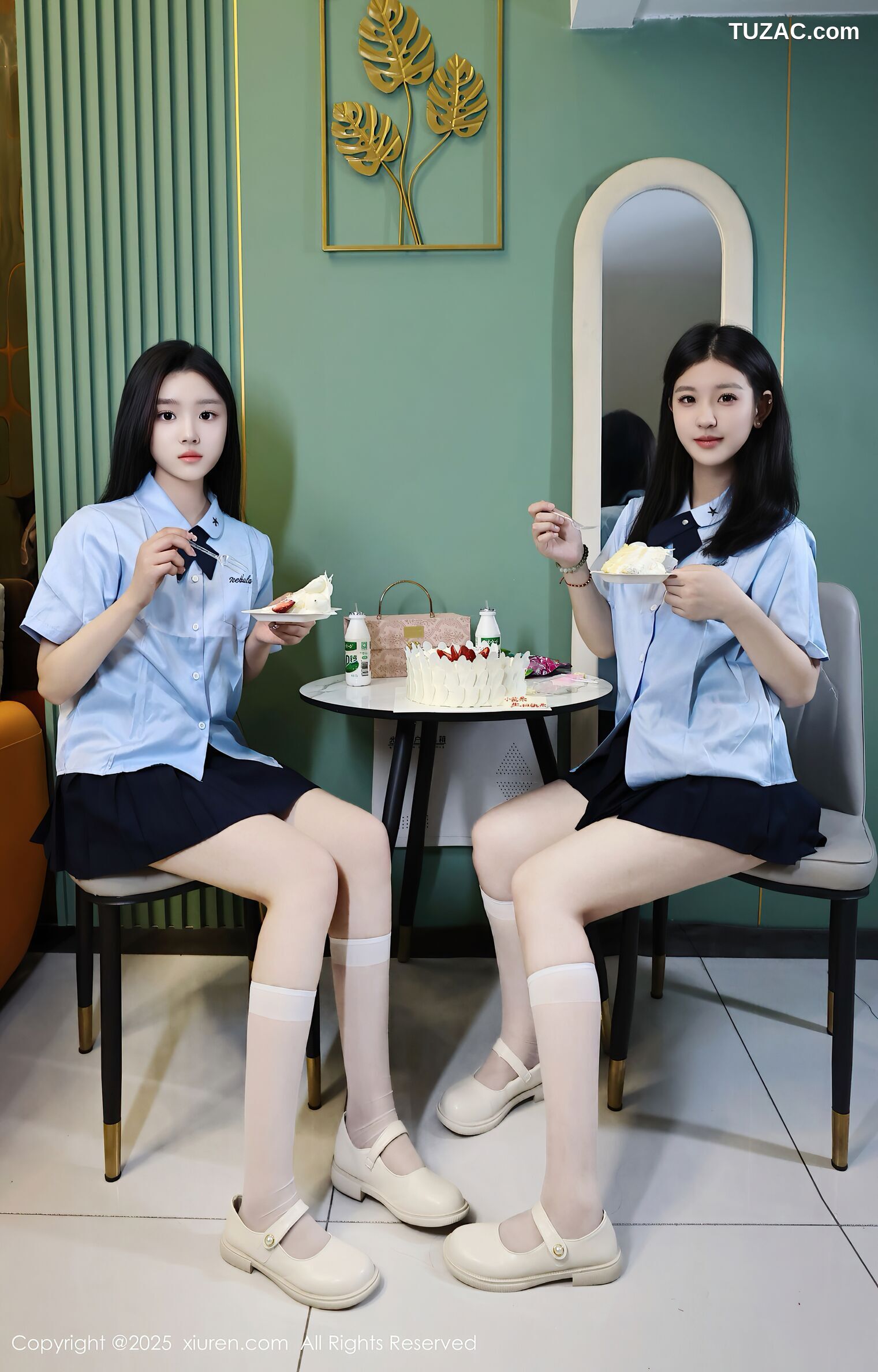 XiuRen秀人网-10443-小芭乐-衬衫短裙姐妹花女生爆乳激情互动-2025.06.20