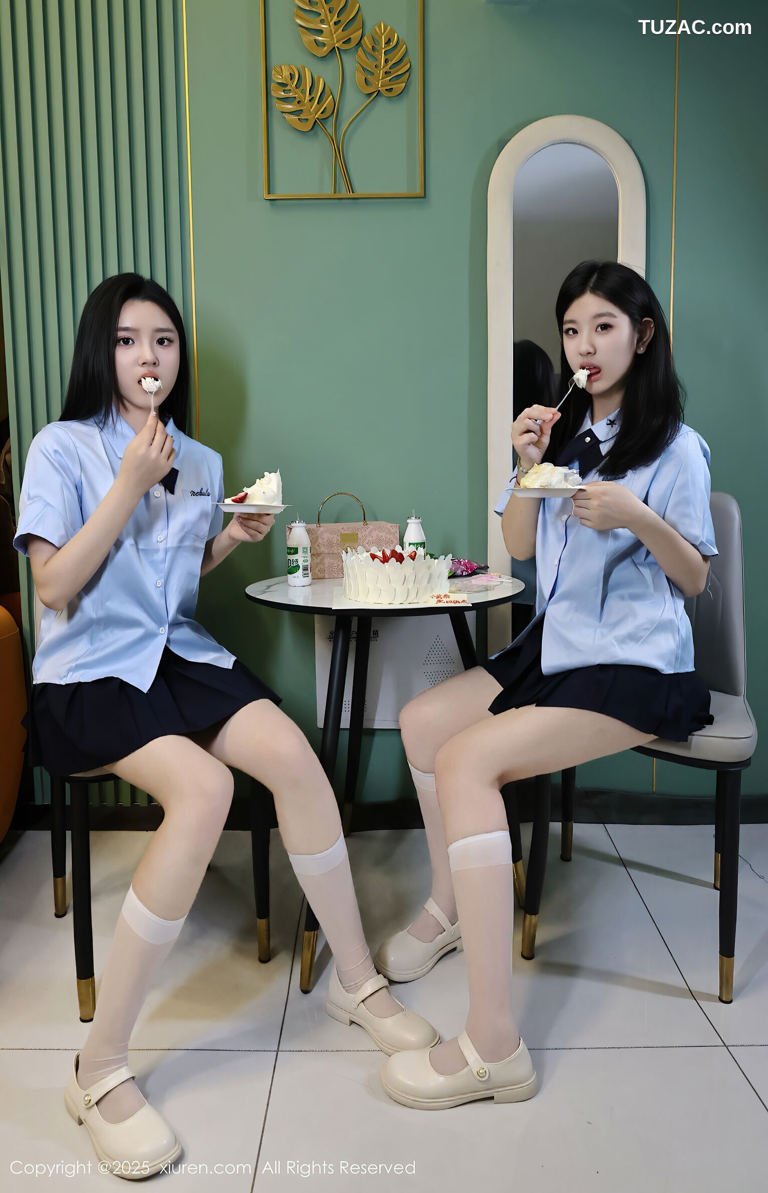 XiuRen秀人网-10443-小芭乐-衬衫短裙姐妹花女生爆乳激情互动-2025.06.20