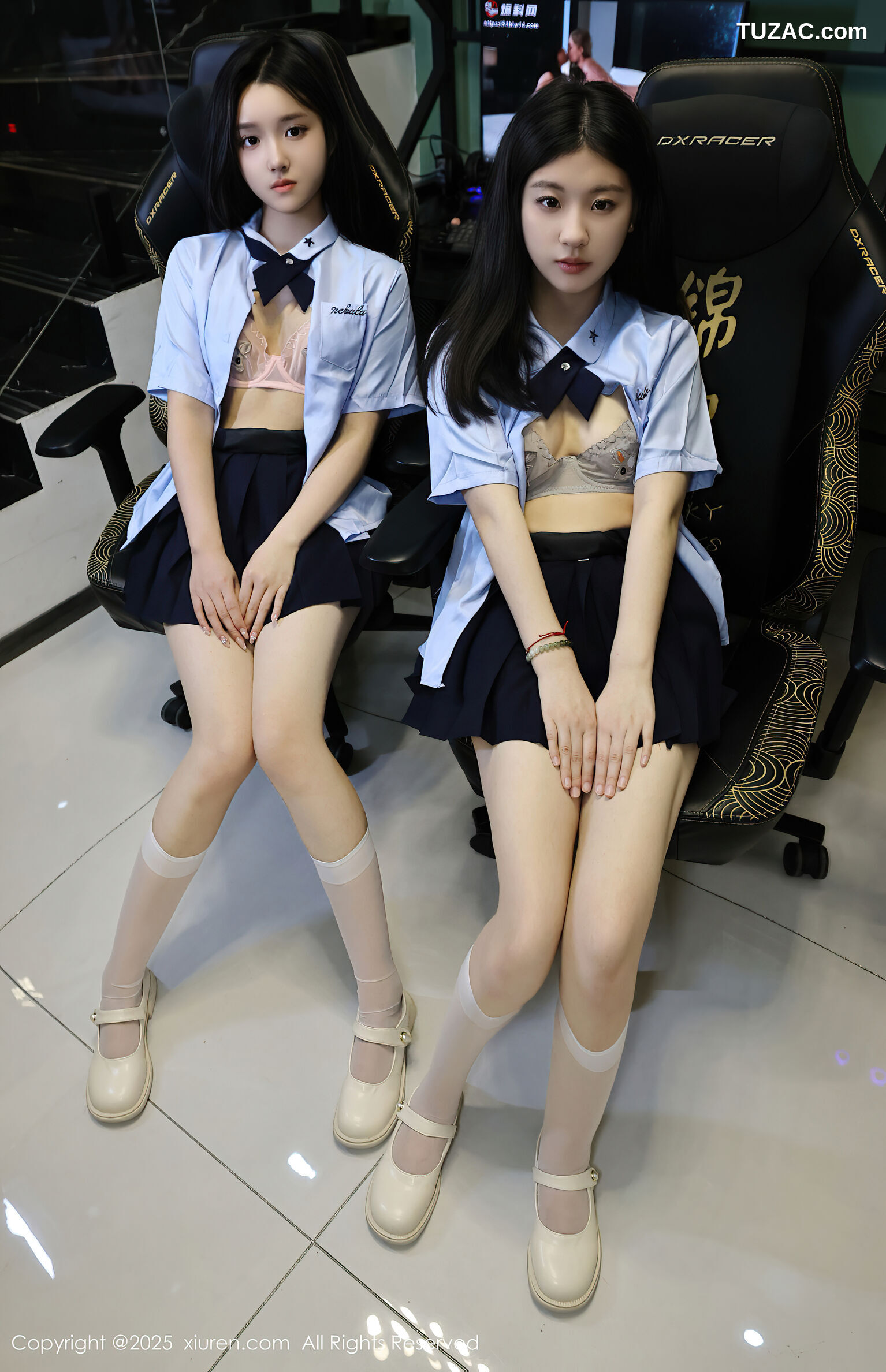 XiuRen秀人网-10443-小芭乐-衬衫短裙姐妹花女生爆乳激情互动-2025.06.20