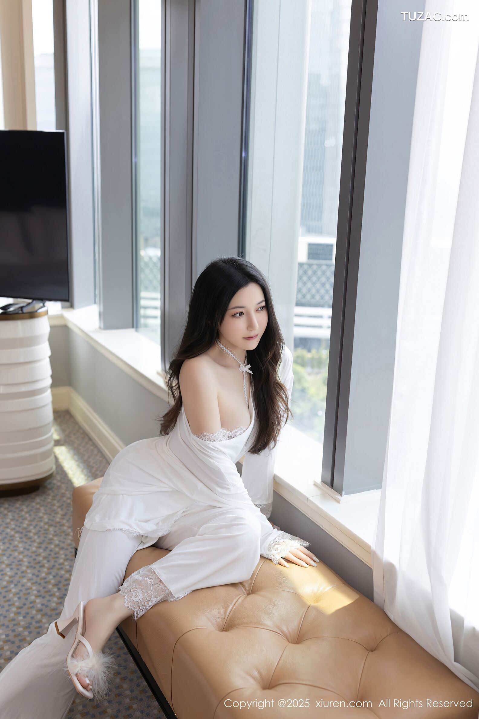 XiuRen秀人网-10445-鱼子酱Fish-白色连衣裙白色内衣-2025.06.20