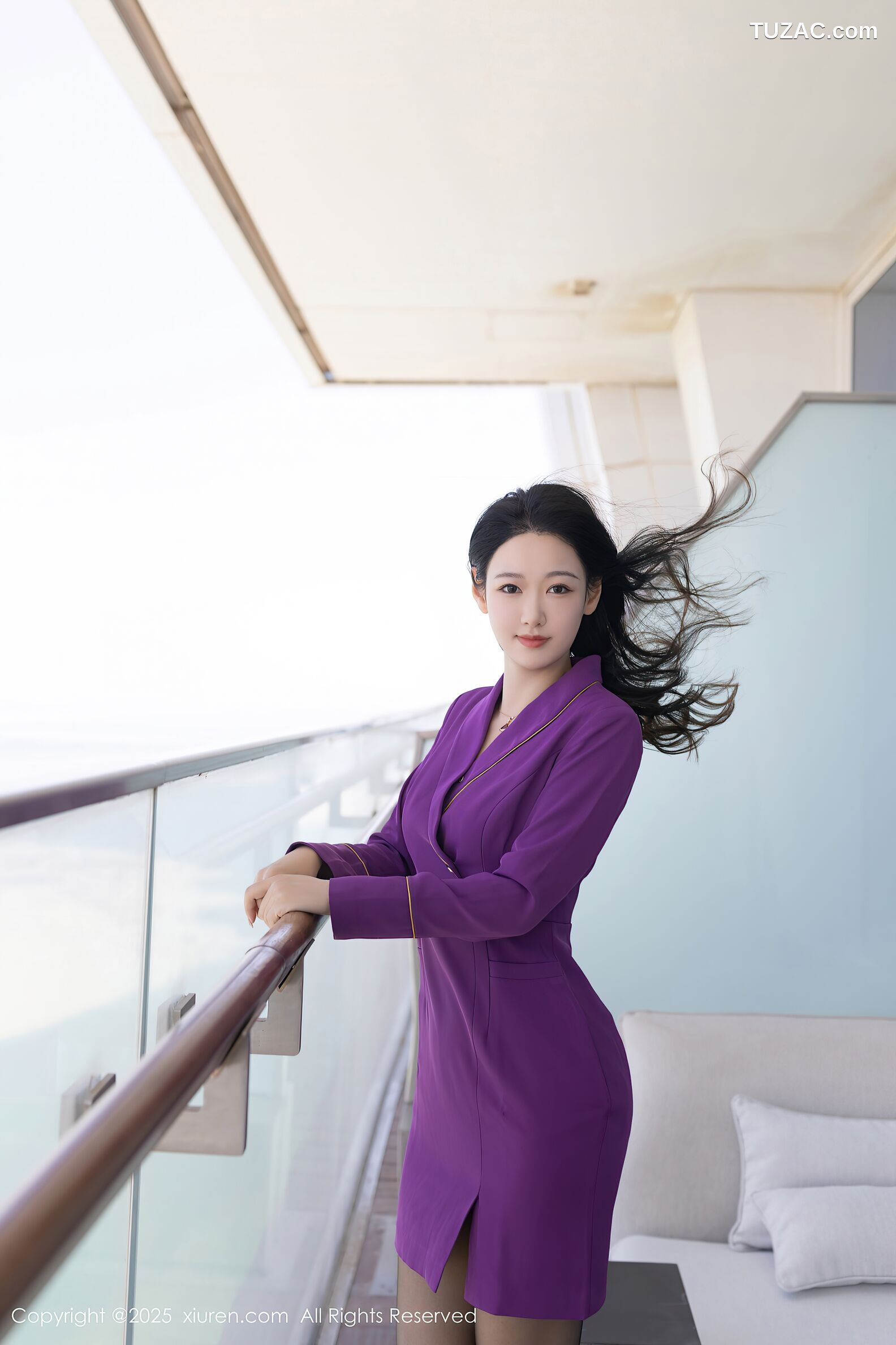 XiuRen秀人网-10451-唐安琪-紫色制服爆乳黑丝-2025.06.23