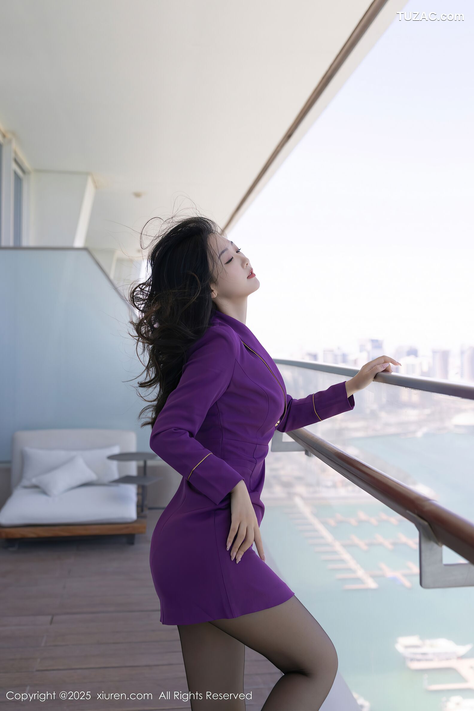 XiuRen秀人网-10451-唐安琪-紫色制服爆乳黑丝-2025.06.23