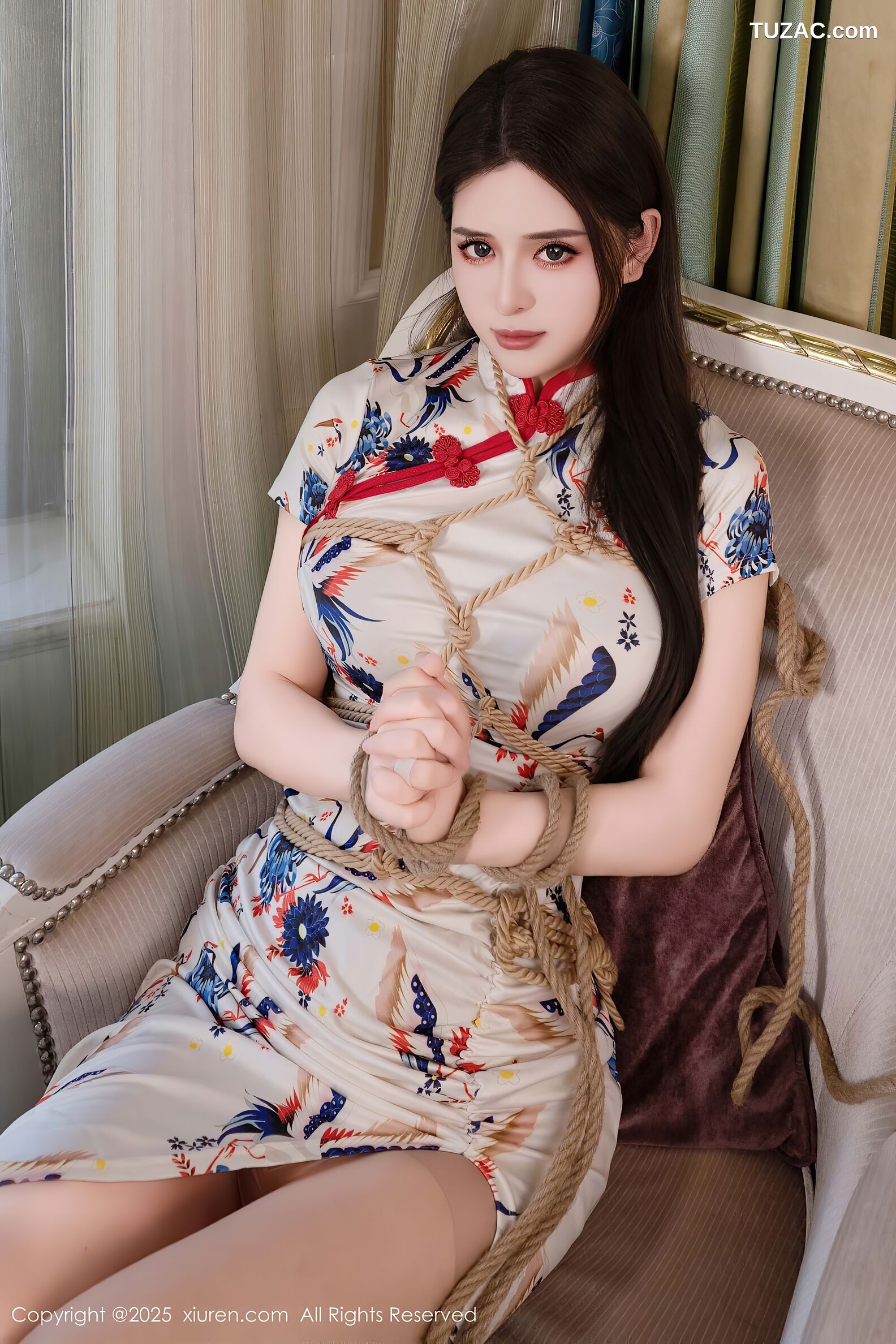 XiuRen秀人网-10452-灿宝-白色旗袍约束系列-2025.06.24