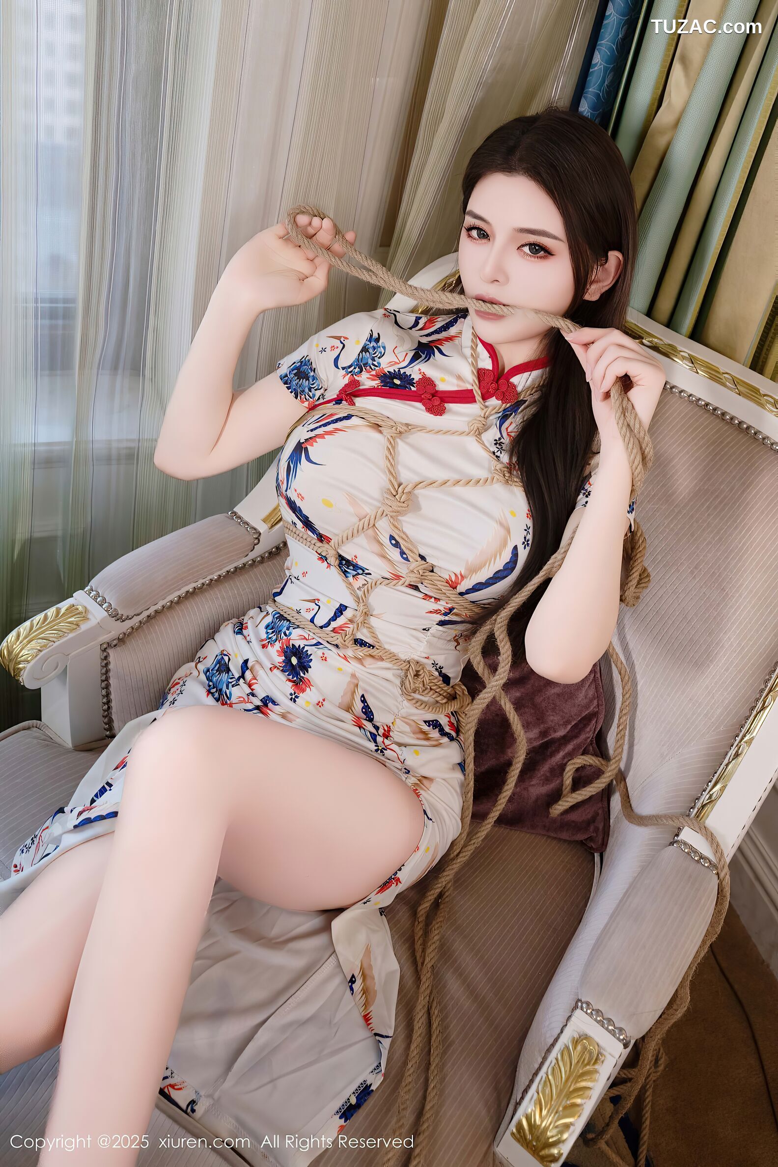 XiuRen秀人网-10452-灿宝-白色旗袍约束系列-2025.06.24