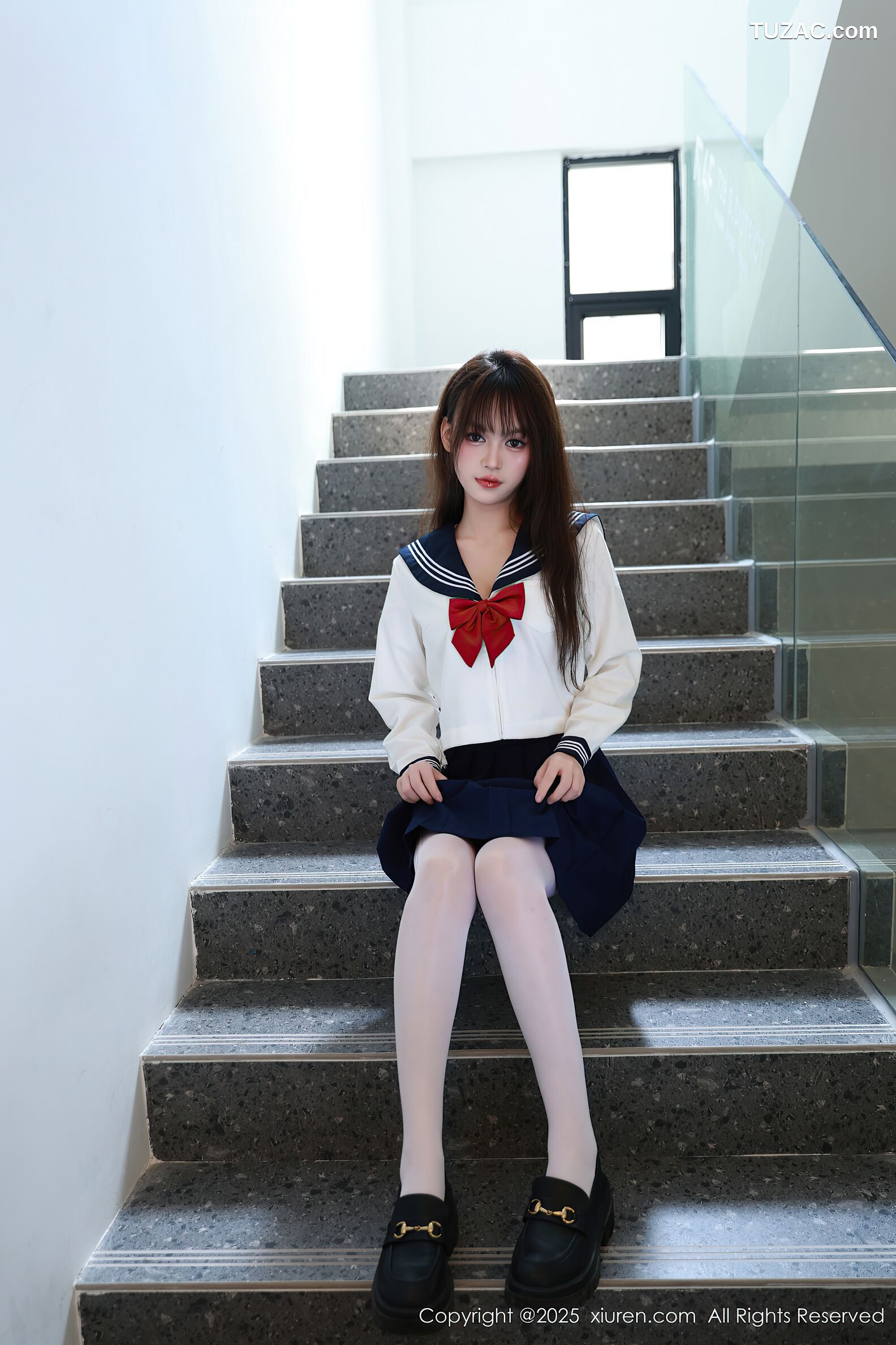 XiuRen秀人网-10458-糯咪-JK水手制服女学生白色内衣白丝-2025.06.25