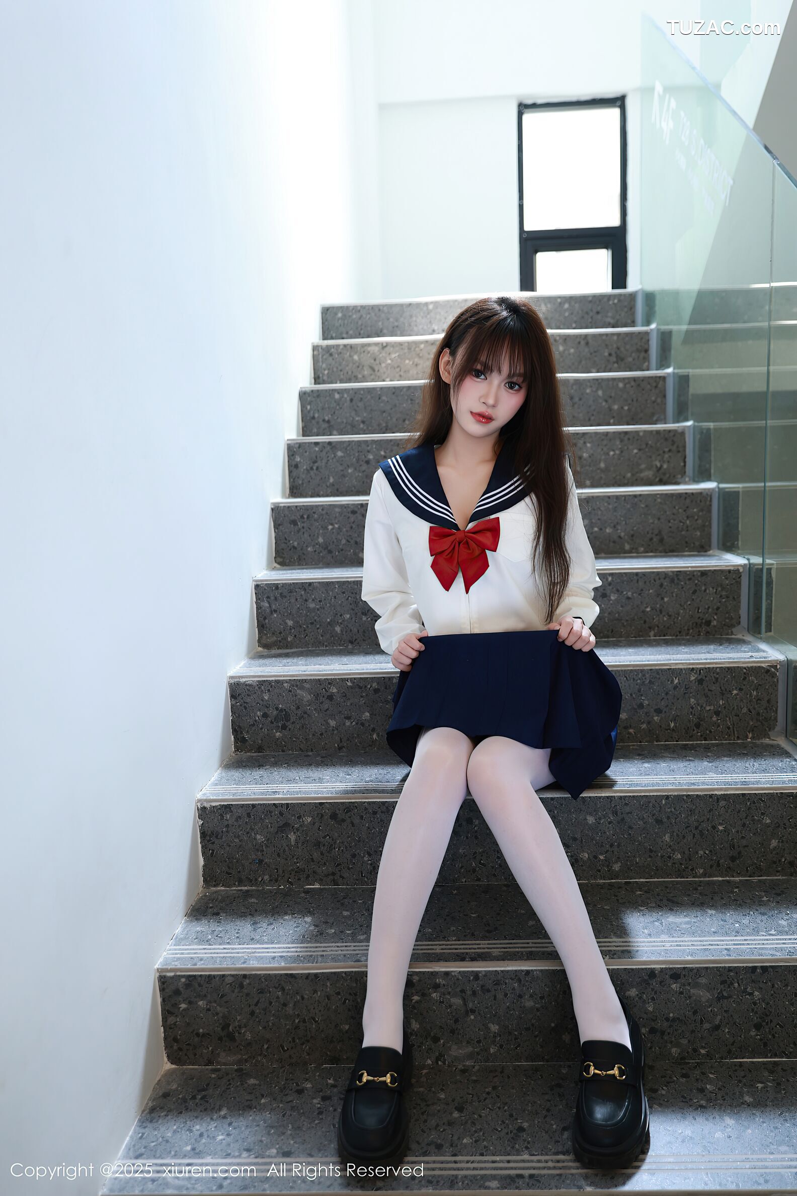 XiuRen秀人网-10458-糯咪-JK水手制服女学生白色内衣白丝-2025.06.25