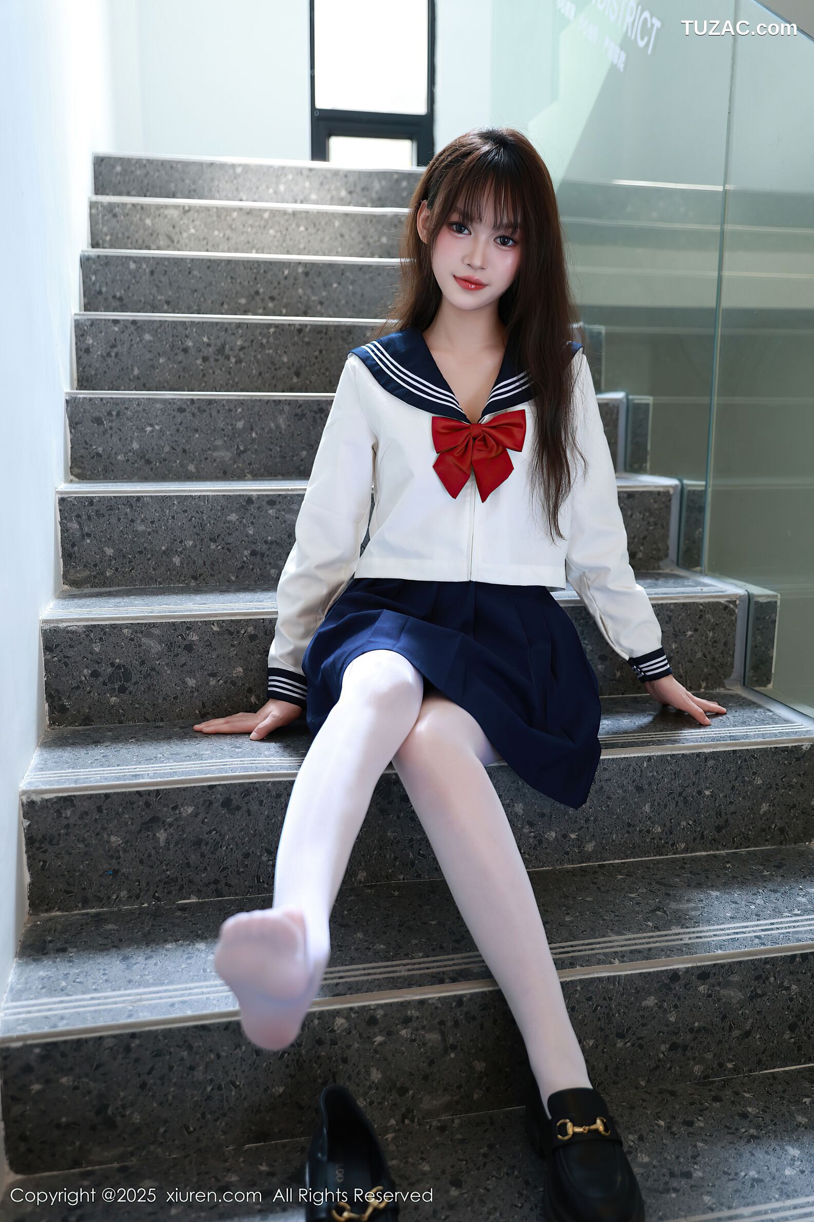 XiuRen秀人网-10458-糯咪-JK水手制服女学生白色内衣白丝-2025.06.25