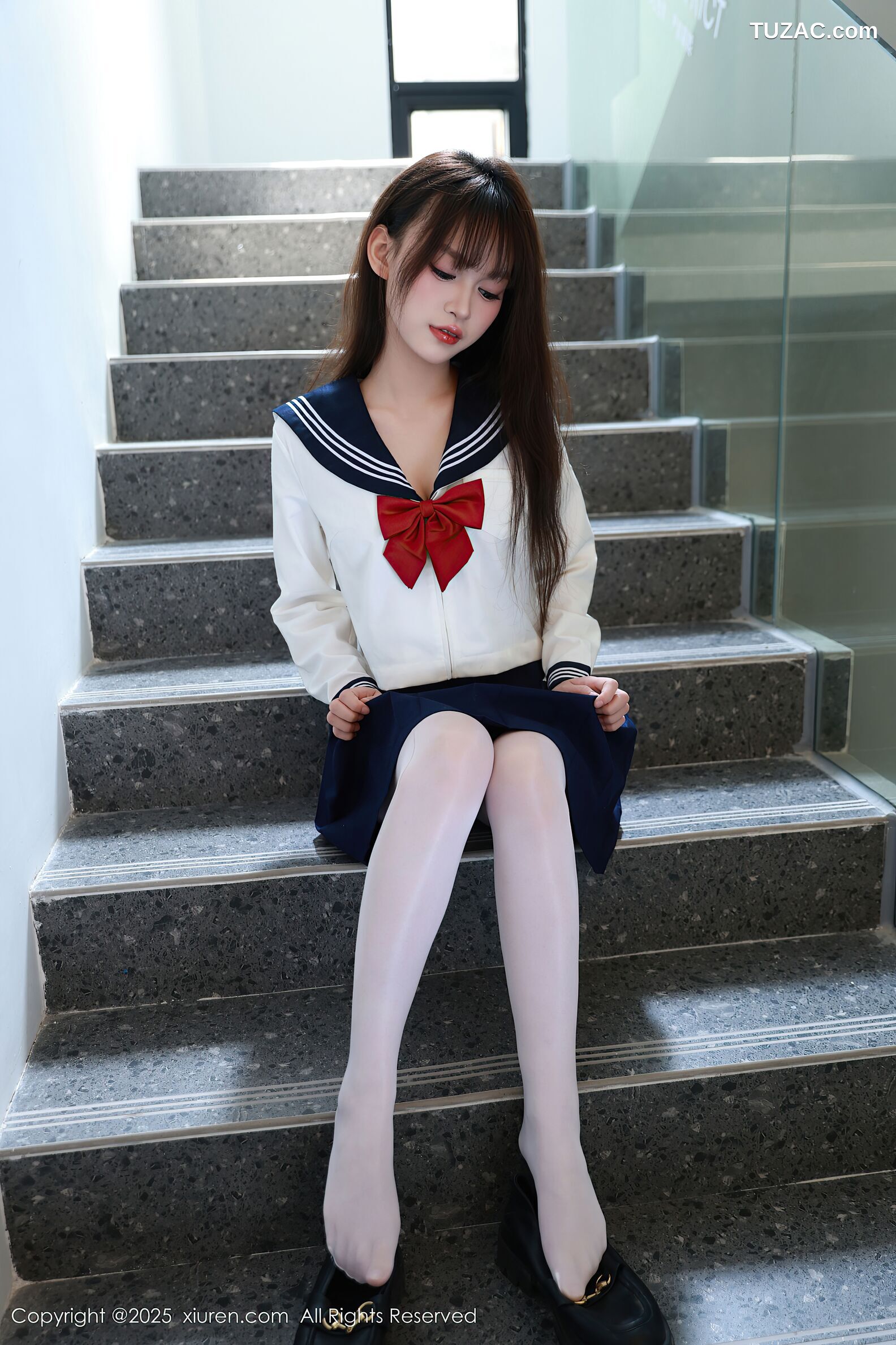 XiuRen秀人网-10458-糯咪-JK水手制服女学生白色内衣白丝-2025.06.25