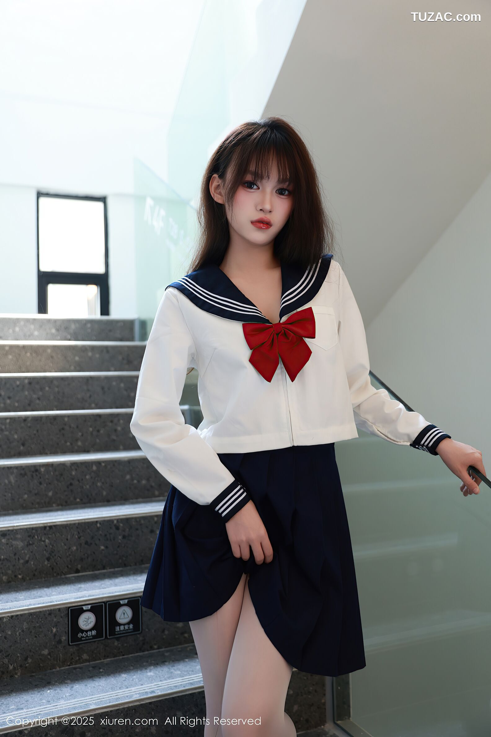 XiuRen秀人网-10458-糯咪-JK水手制服女学生白色内衣白丝-2025.06.25