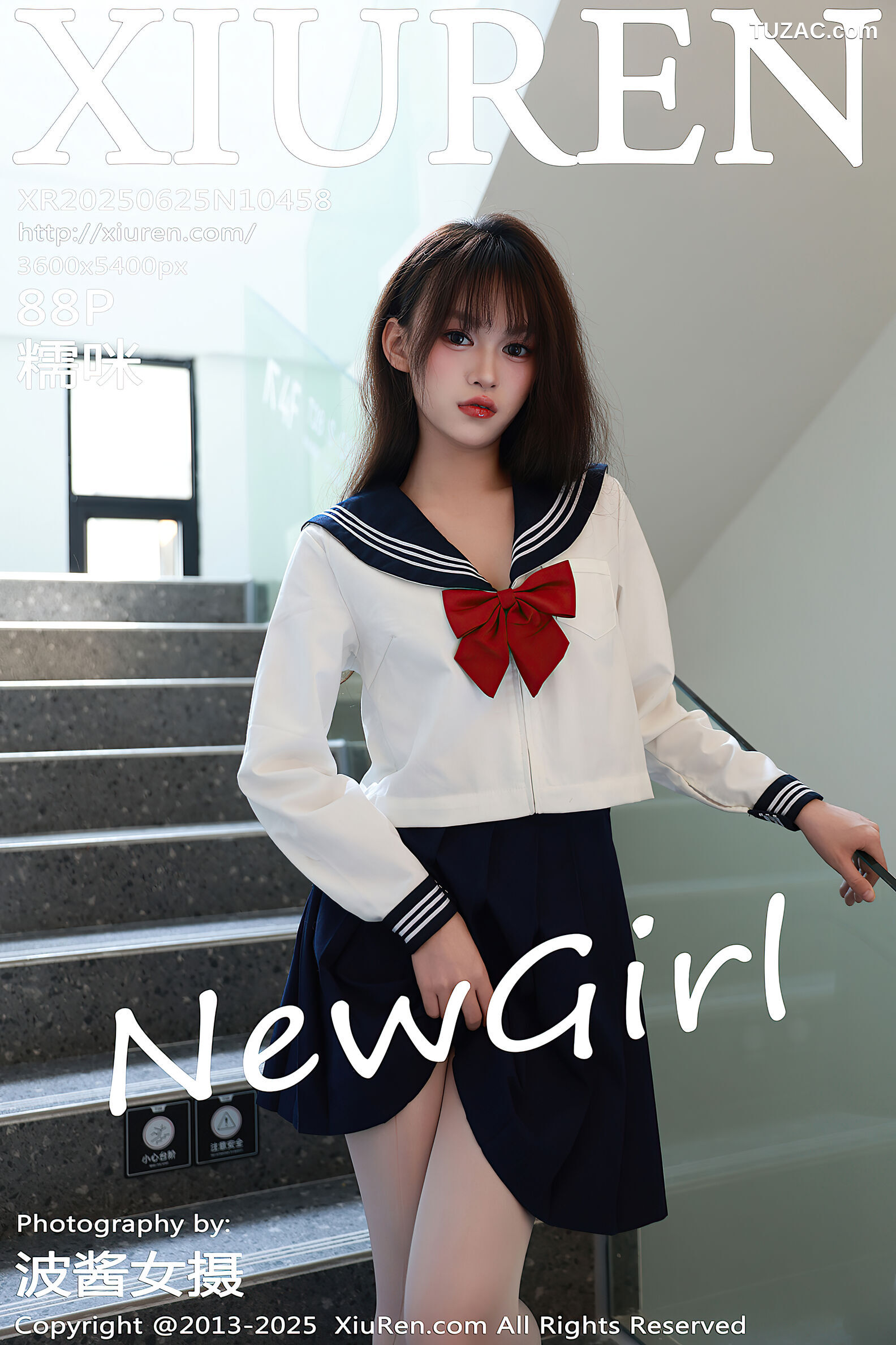 XiuRen秀人网-10458-糯咪-JK水手制服女学生白色内衣白丝-2025.06.25