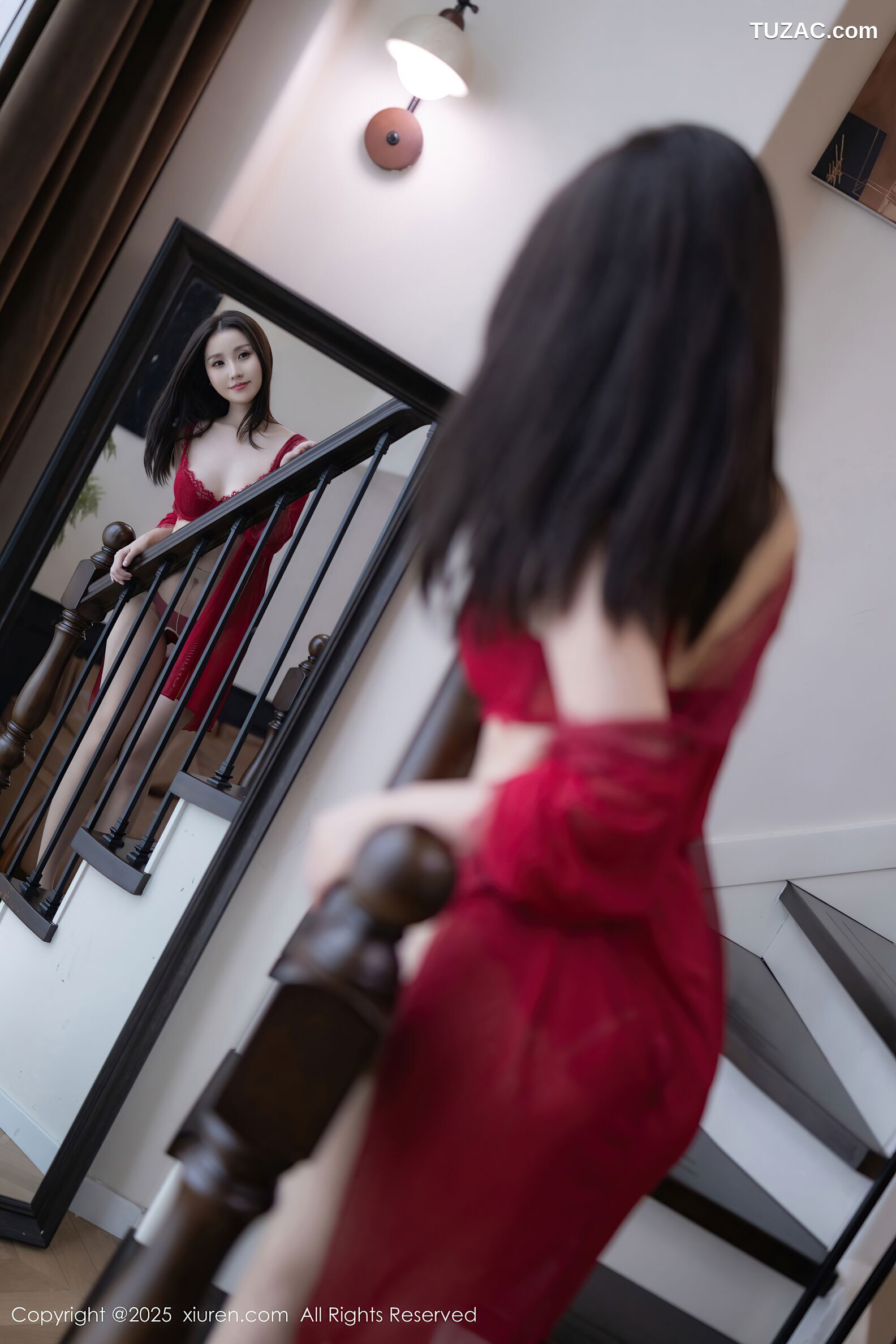 XiuRen秀人网-10463-杏子Yada-红色情趣内衣-2025.06.25