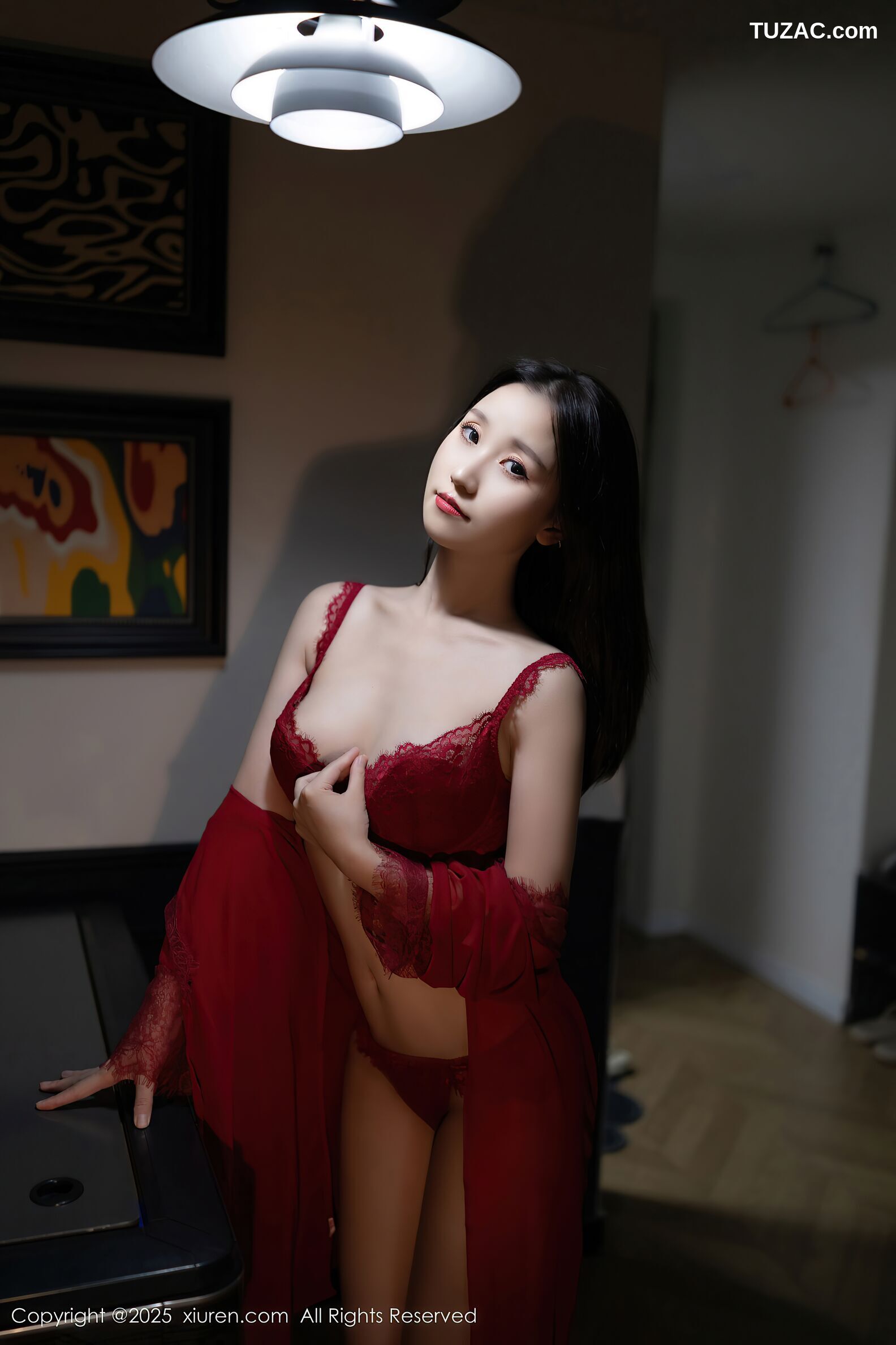 XiuRen秀人网-10463-杏子Yada-红色情趣内衣-2025.06.25