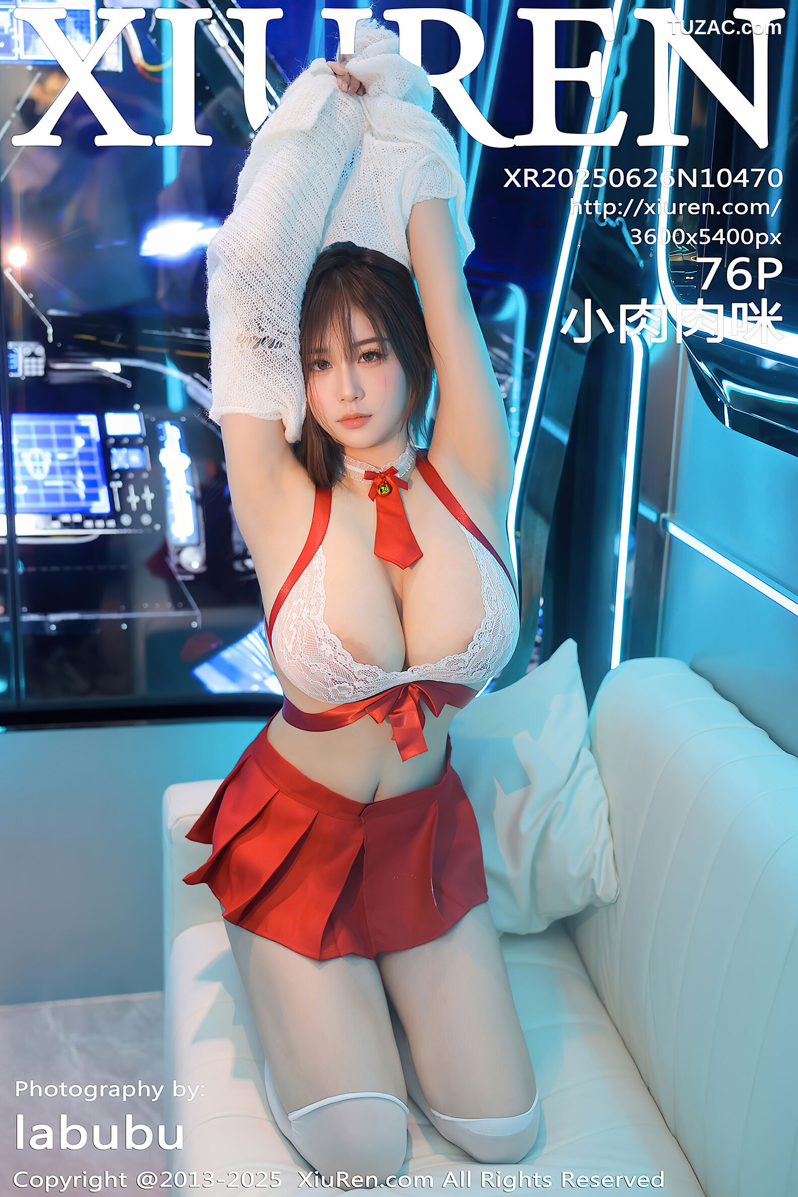 XiuRen秀人网-10470-小肉肉咪-童颜巨乳红色短裙白丝爆乳-2025.06.26