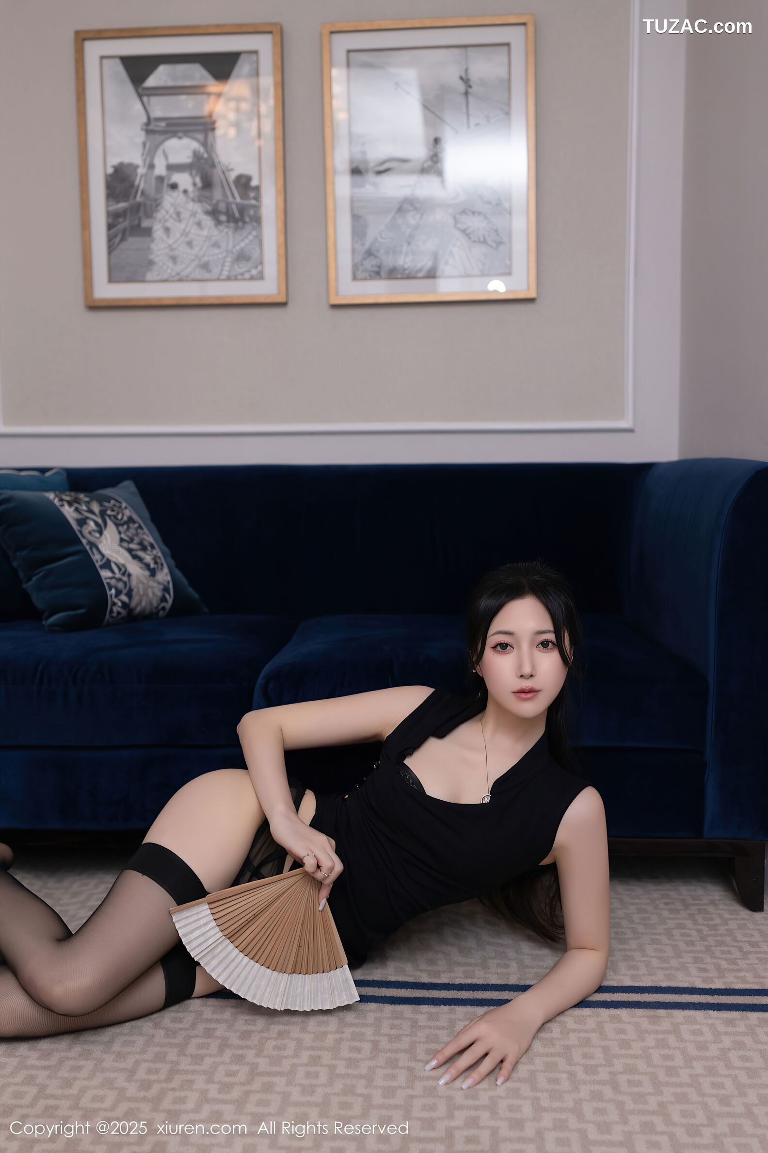 XiuRen秀人网-10480-鱼子酱Fish-印尼旅拍-黑色旗袍黑内衣-2025.06.27