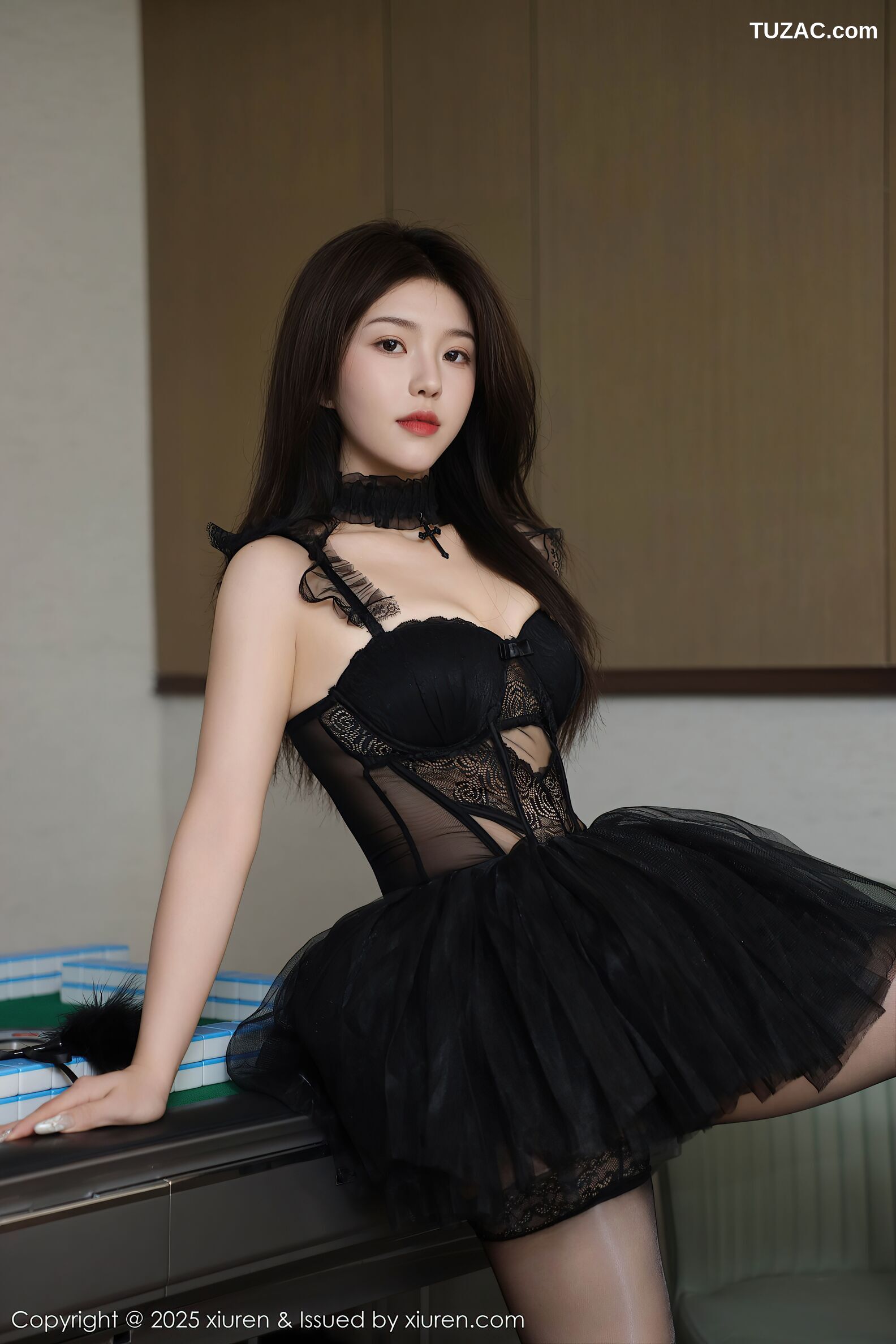 XiuRen秀人网-10503-林嘉馨-姐妹花粉色兔女郎黑蕾丝纱裙-2025.07.03