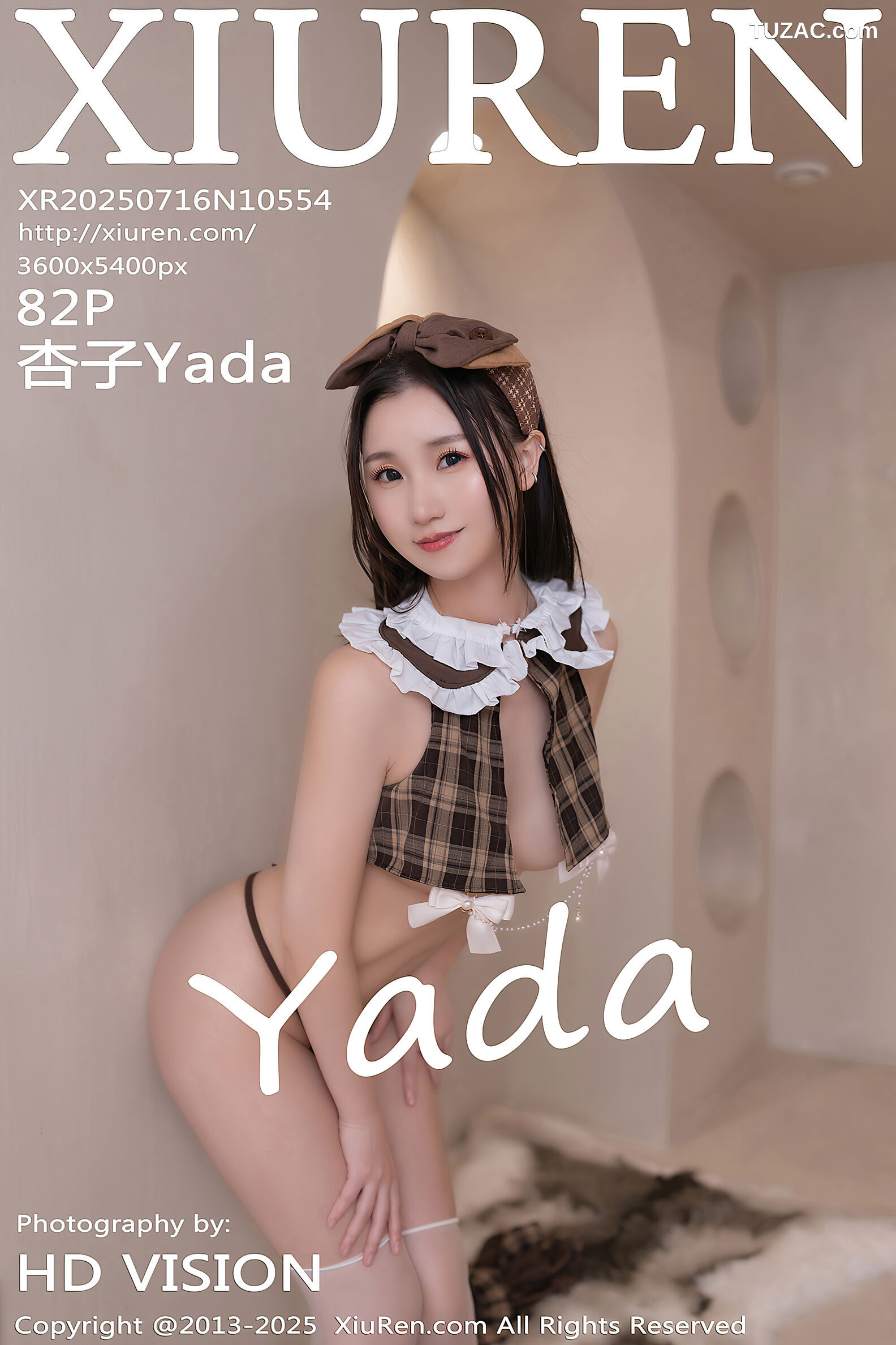 XiuRen秀人网-10554-杏子Yada-褐色情趣JK制服丁字裤爆乳-2025.07.16