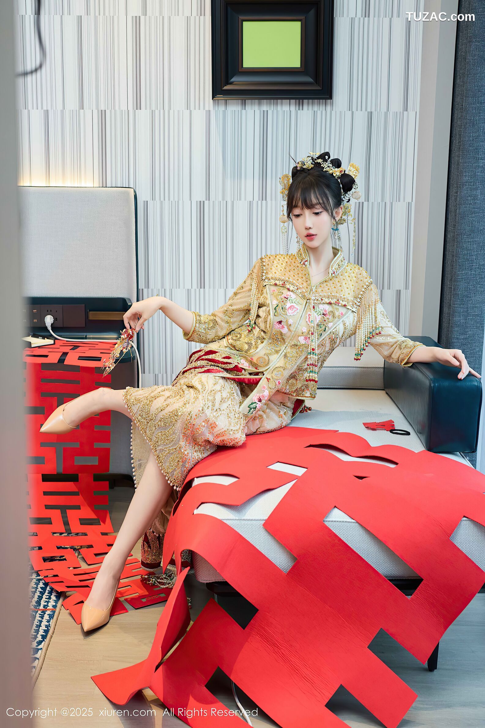 XiuRen秀人网-10567-玥儿玥er-金色新娘装诱惑-2025.07.21