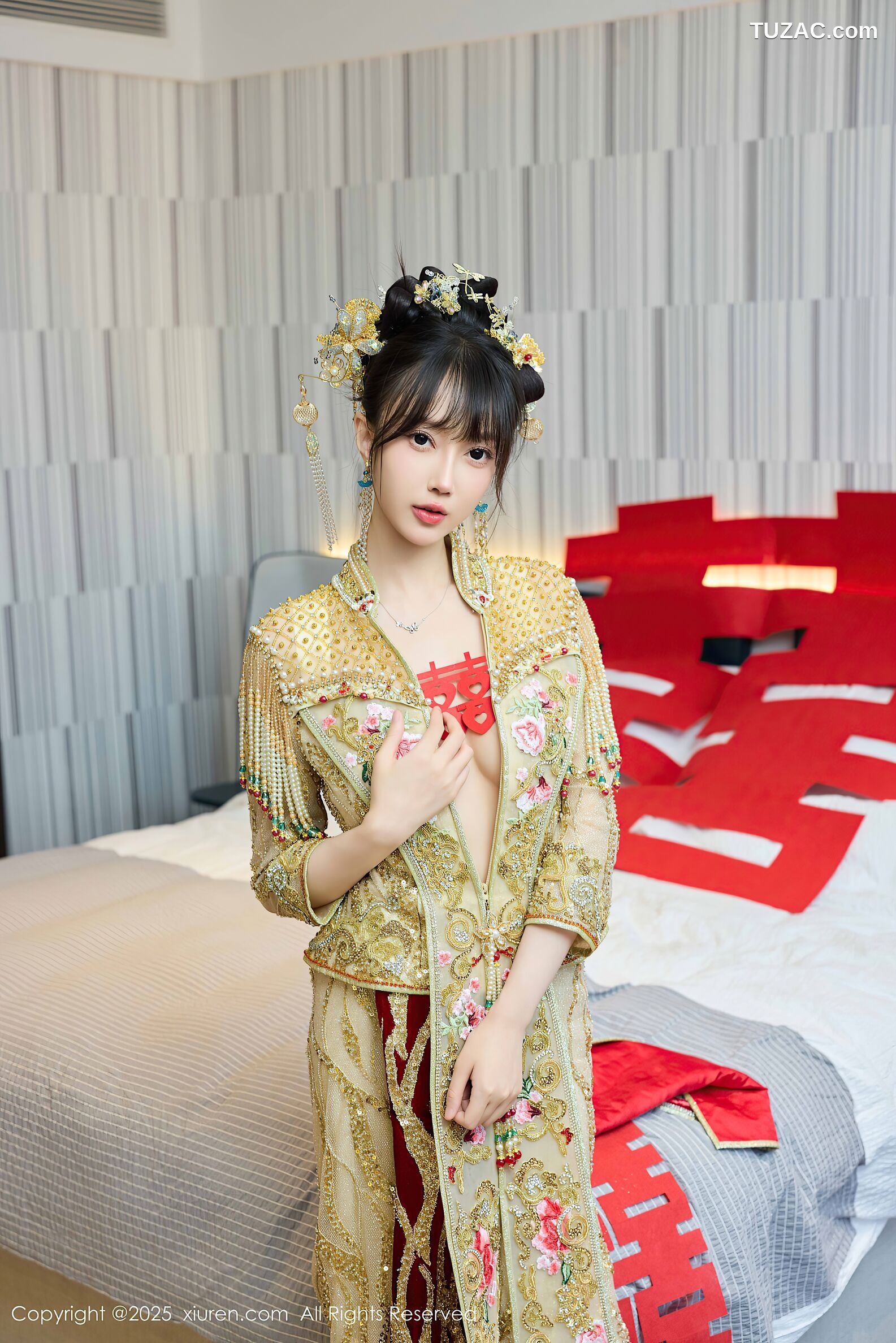 XiuRen秀人网-10567-玥儿玥er-金色新娘装诱惑-2025.07.21