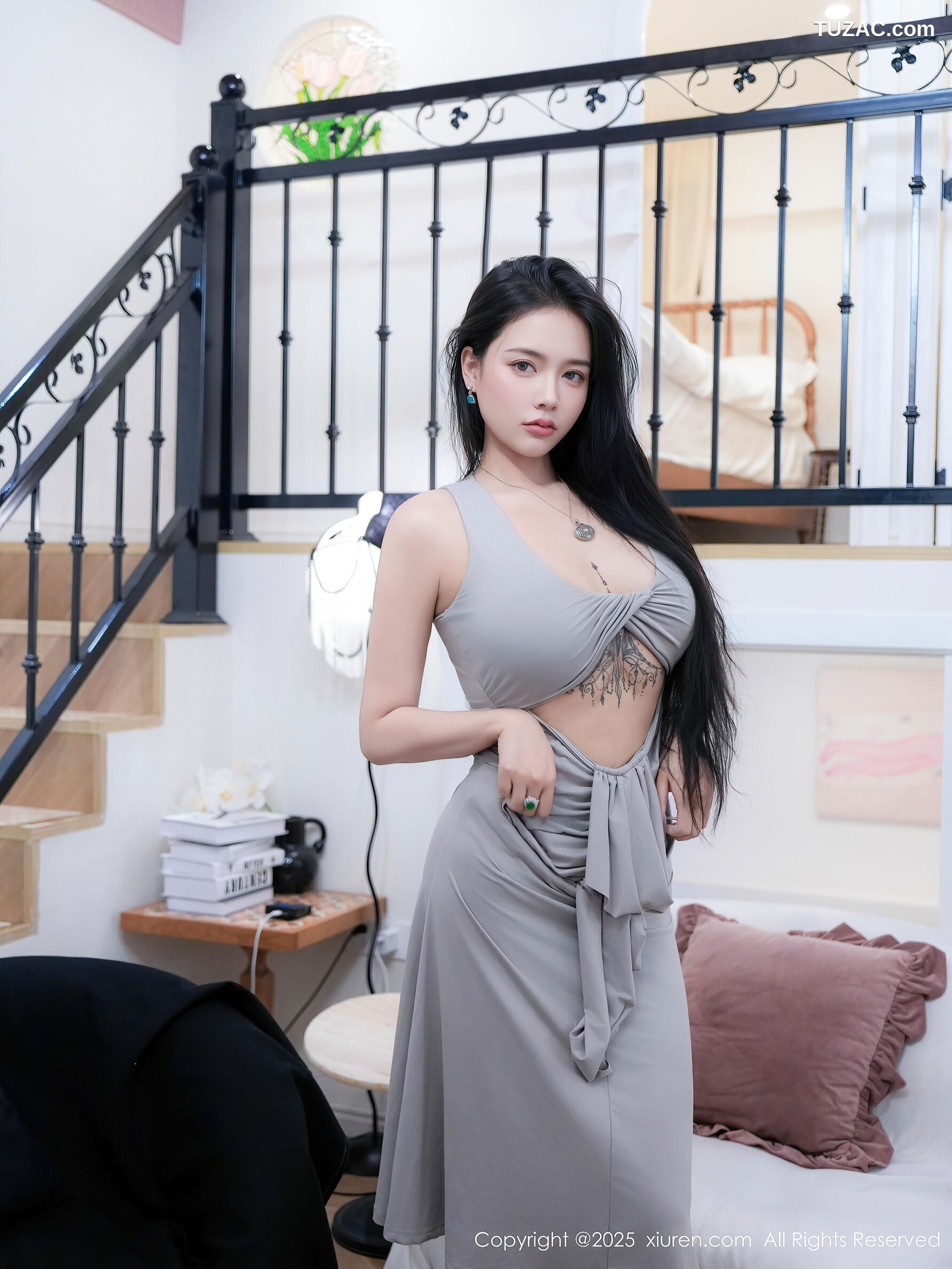 XiuRen秀人网-10568-娜比-性感灰色礼裙-2025.07.21