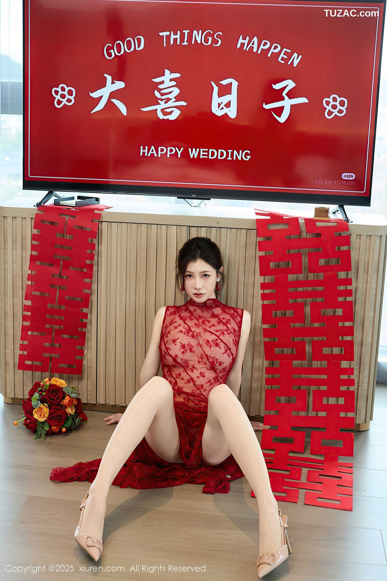 XiuRen秀人网-10578-尹甜甜-红色透视新娘装爆乳-2025.07.24
