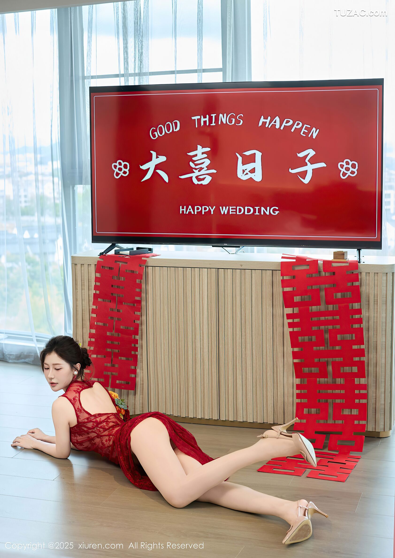 XiuRen秀人网-10578-尹甜甜-红色透视新娘装爆乳-2025.07.24