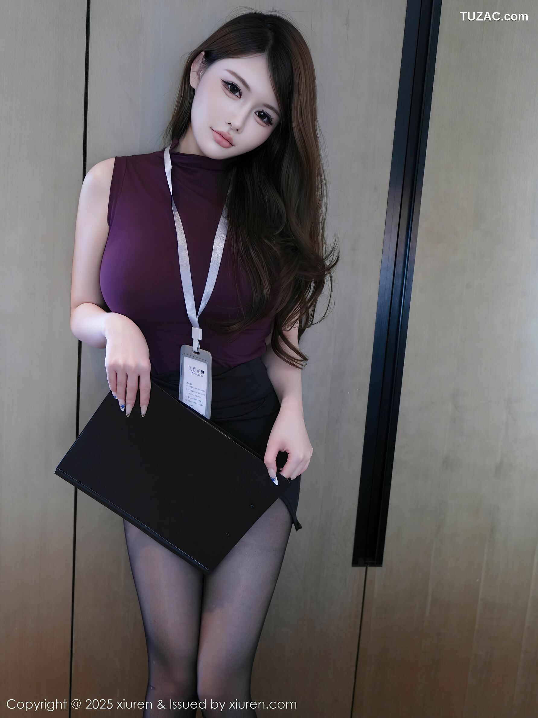 XiuRen秀人网-10610-甜妮-性感黑短裙黑丝OL超美爆乳-2025.08.01