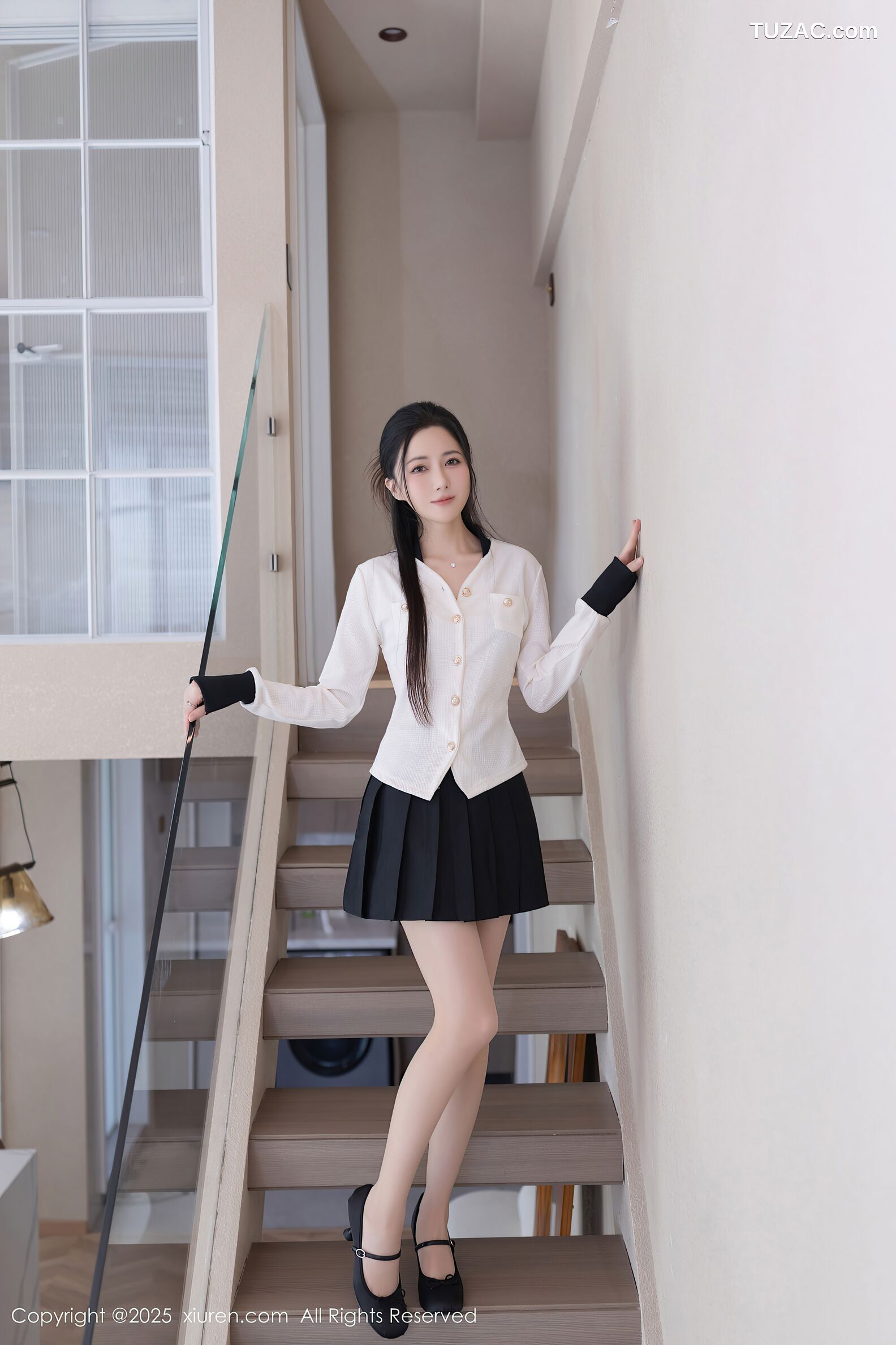 XiuRen秀人网-10615-鱼子酱Fish-白衬衫黑色短裙肉色丝袜-2025.08.01