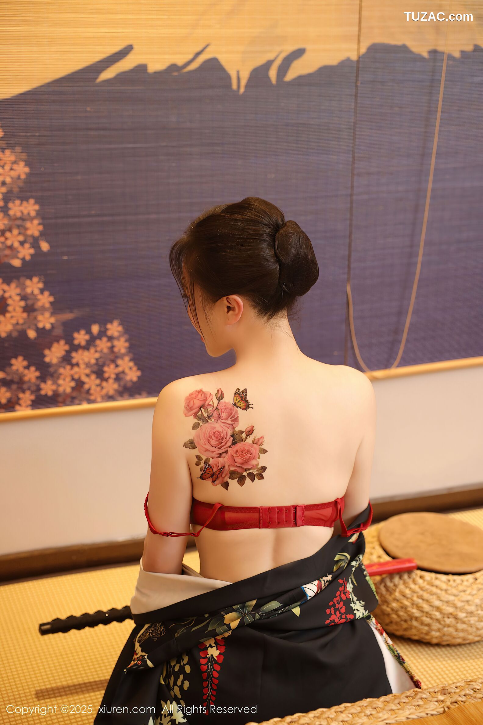 XiuRen秀人网-10627-苏一诺-黑色和服红色内衣-2025.08.07