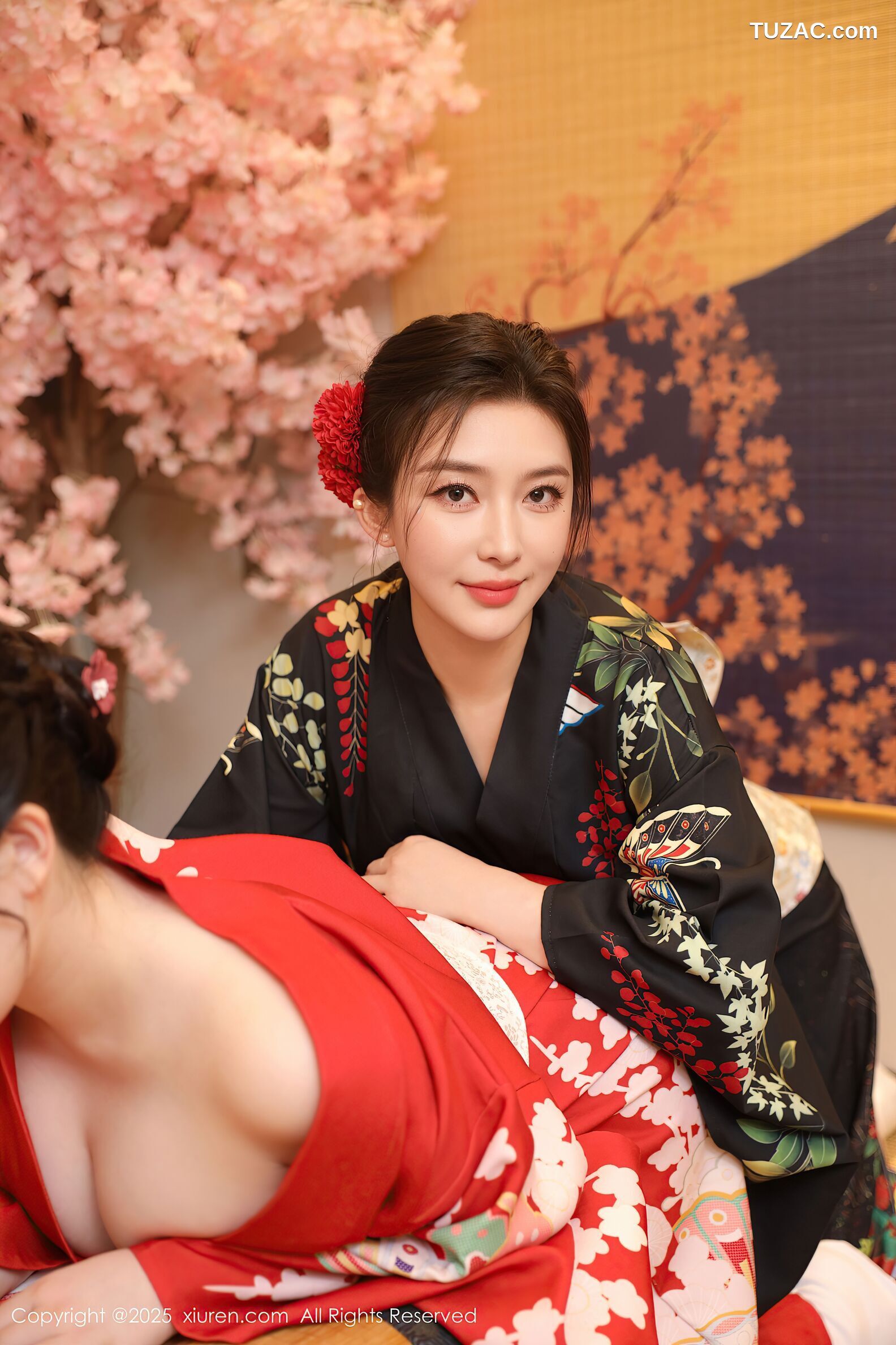 XiuRen秀人网-10627-苏一诺-黑色和服红色内衣-2025.08.07
