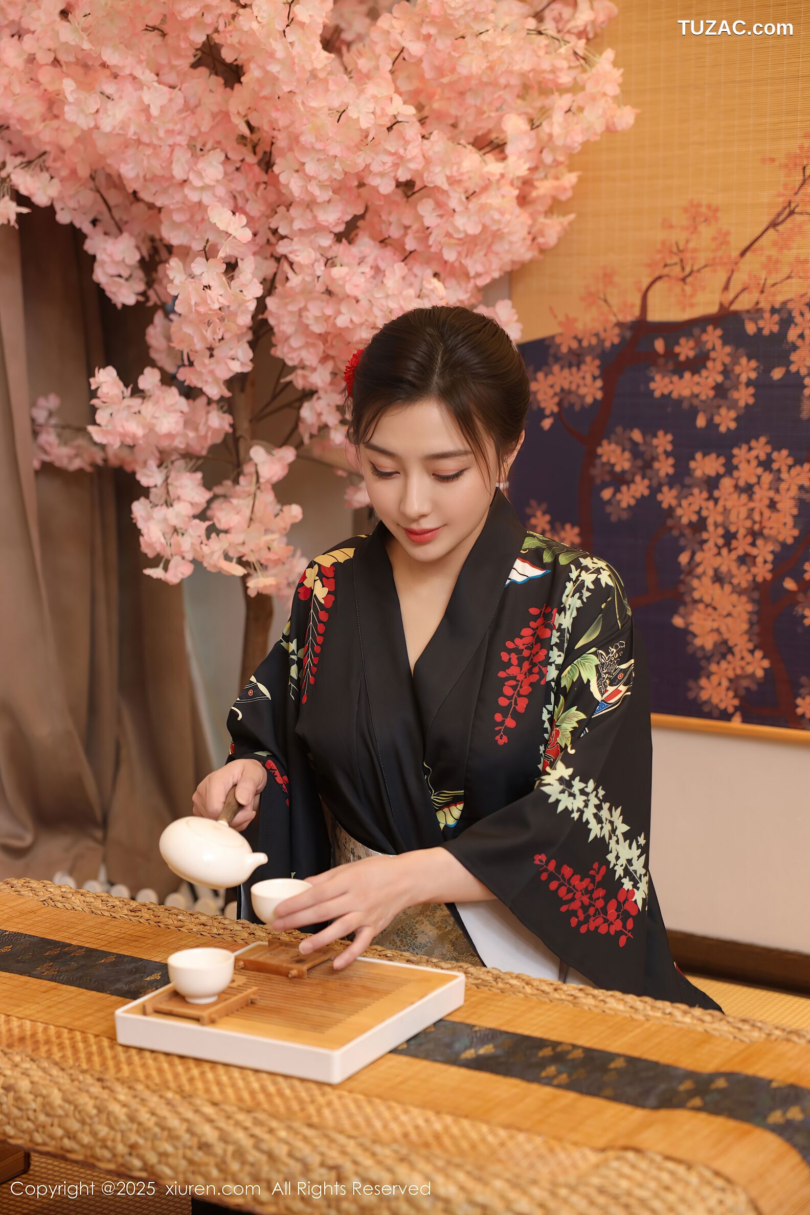 XiuRen秀人网-10627-苏一诺-黑色和服红色内衣-2025.08.07