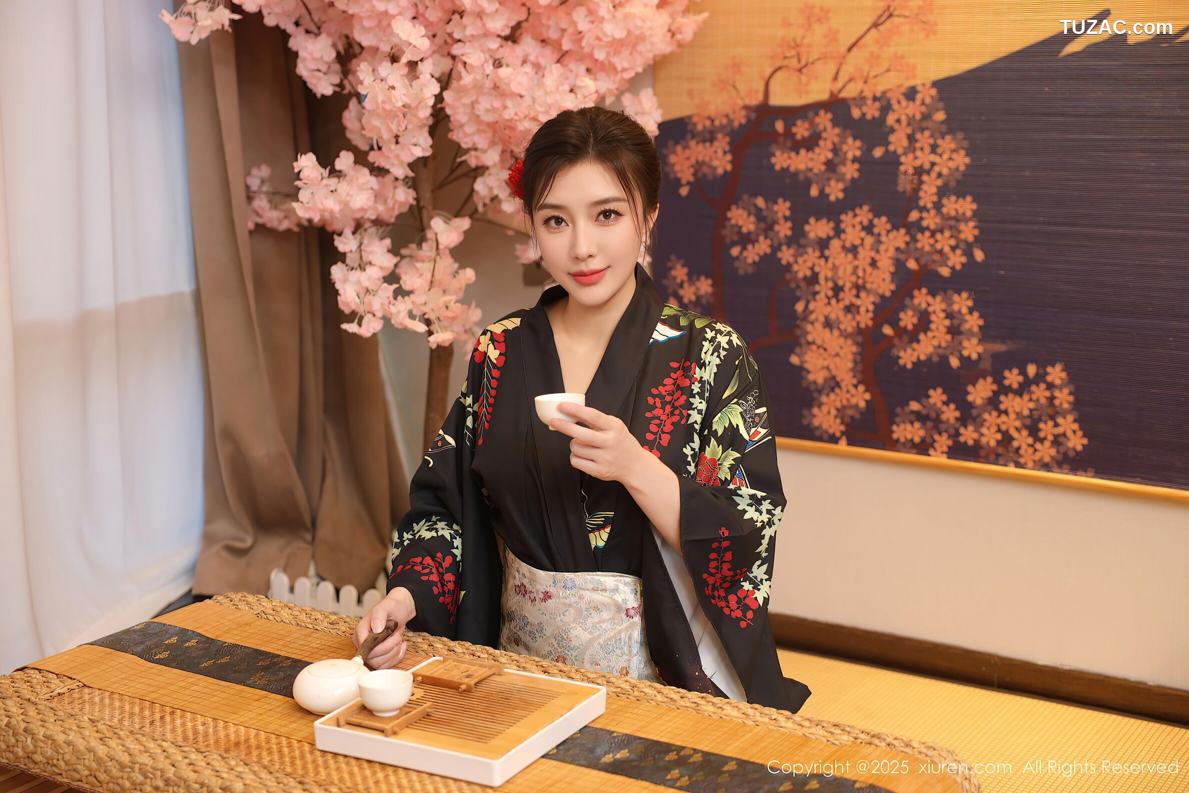 XiuRen秀人网-10627-苏一诺-黑色和服红色内衣-2025.08.07