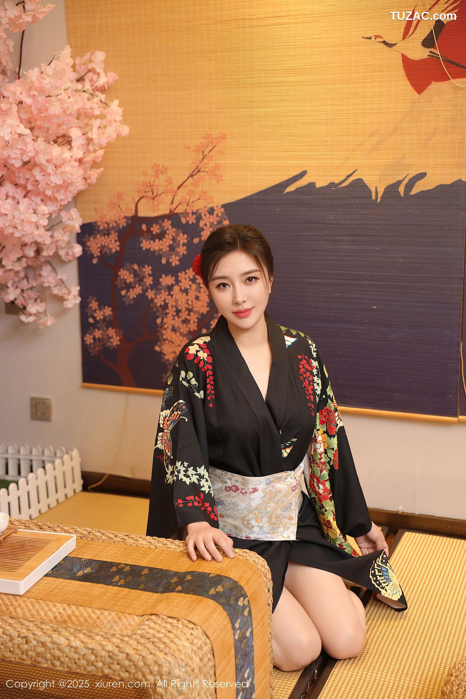 XiuRen秀人网-10627-苏一诺-黑色和服红色内衣-2025.08.07