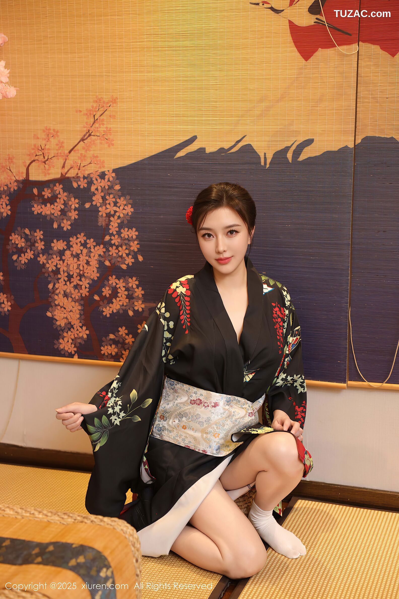 XiuRen秀人网-10627-苏一诺-黑色和服红色内衣-2025.08.07