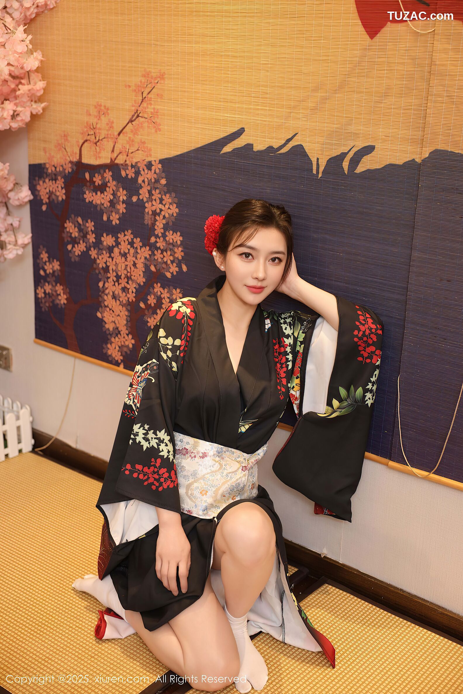 XiuRen秀人网-10627-苏一诺-黑色和服红色内衣-2025.08.07