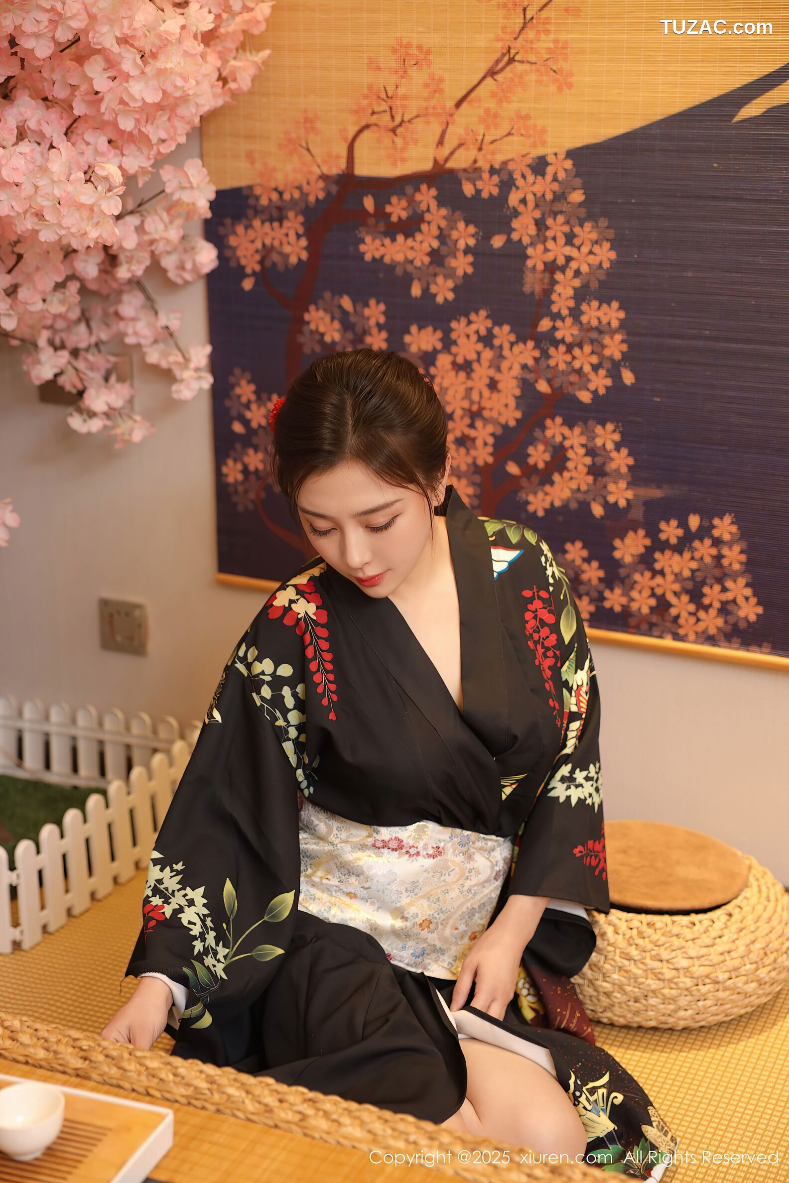 XiuRen秀人网-10627-苏一诺-黑色和服红色内衣-2025.08.07