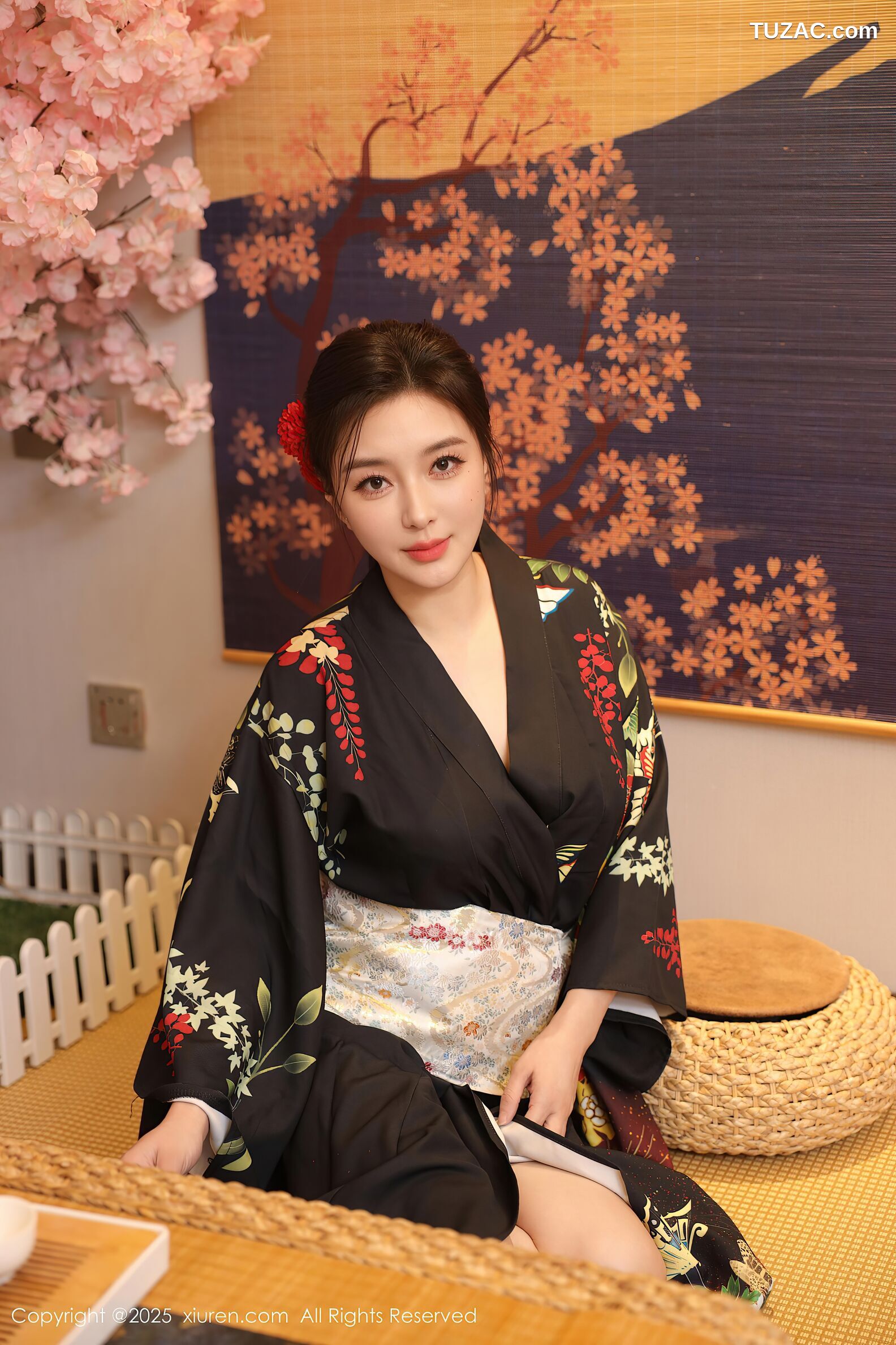 XiuRen秀人网-10627-苏一诺-黑色和服红色内衣-2025.08.07