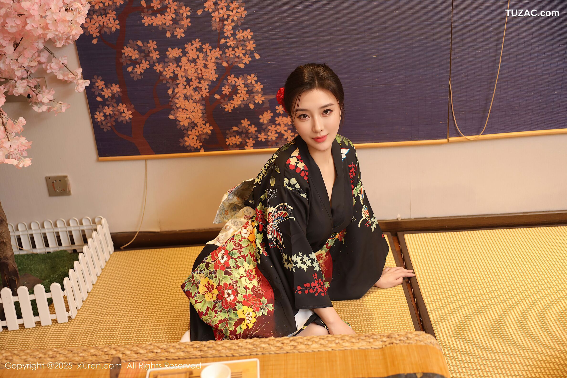 XiuRen秀人网-10627-苏一诺-黑色和服红色内衣-2025.08.07