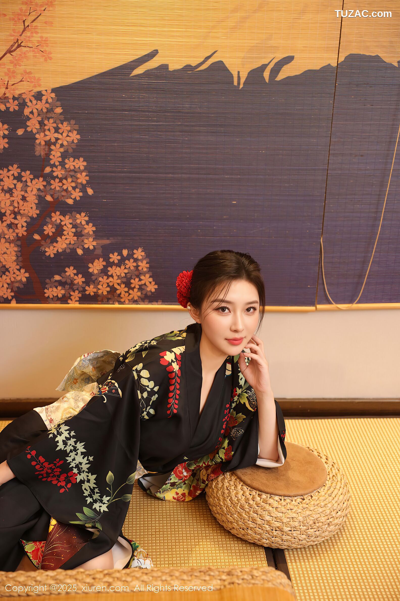 XiuRen秀人网-10627-苏一诺-黑色和服红色内衣-2025.08.07