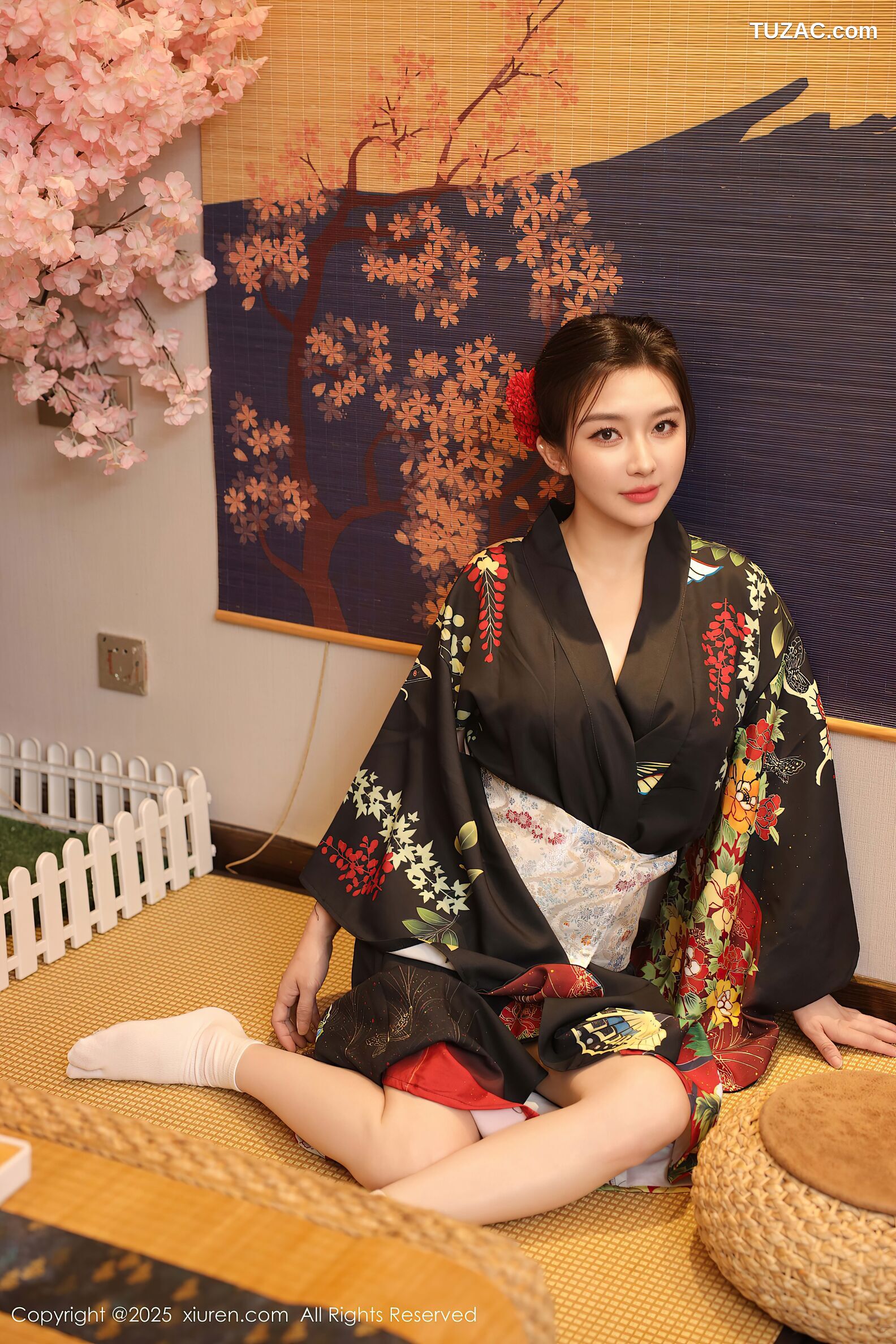 XiuRen秀人网-10627-苏一诺-黑色和服红色内衣-2025.08.07