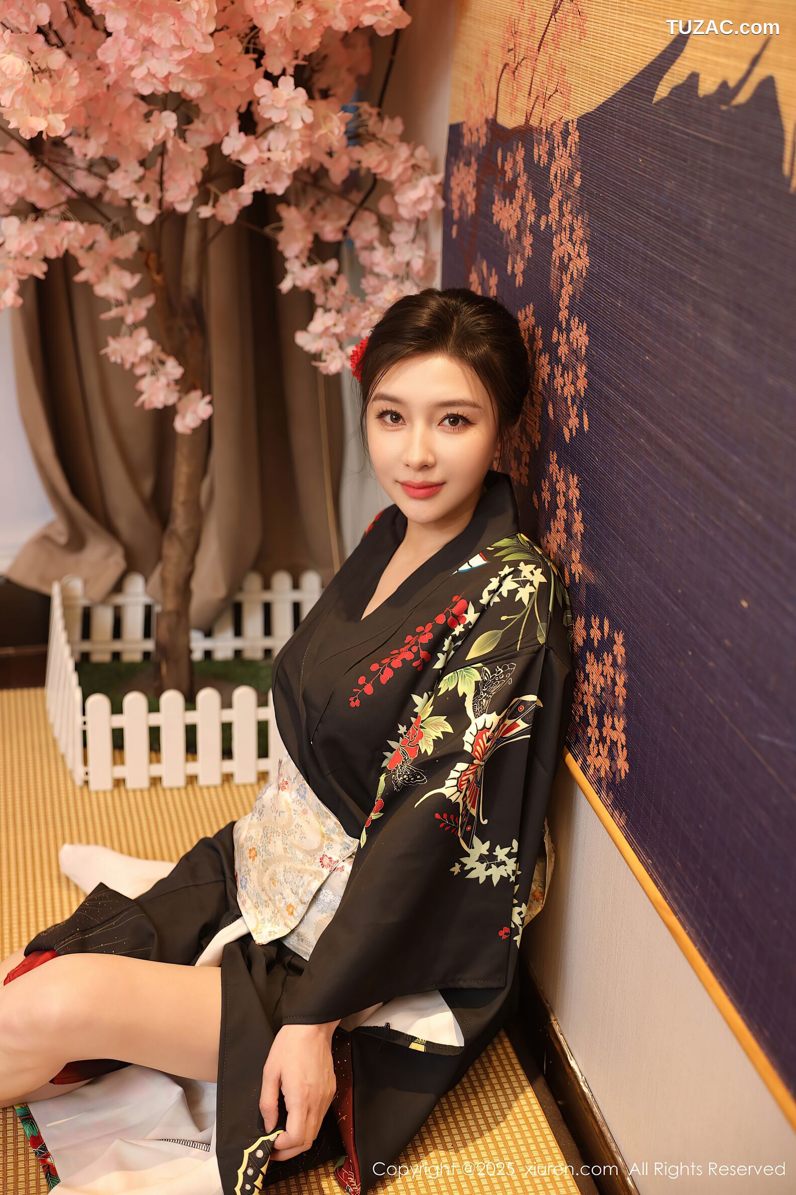 XiuRen秀人网-10627-苏一诺-黑色和服红色内衣-2025.08.07