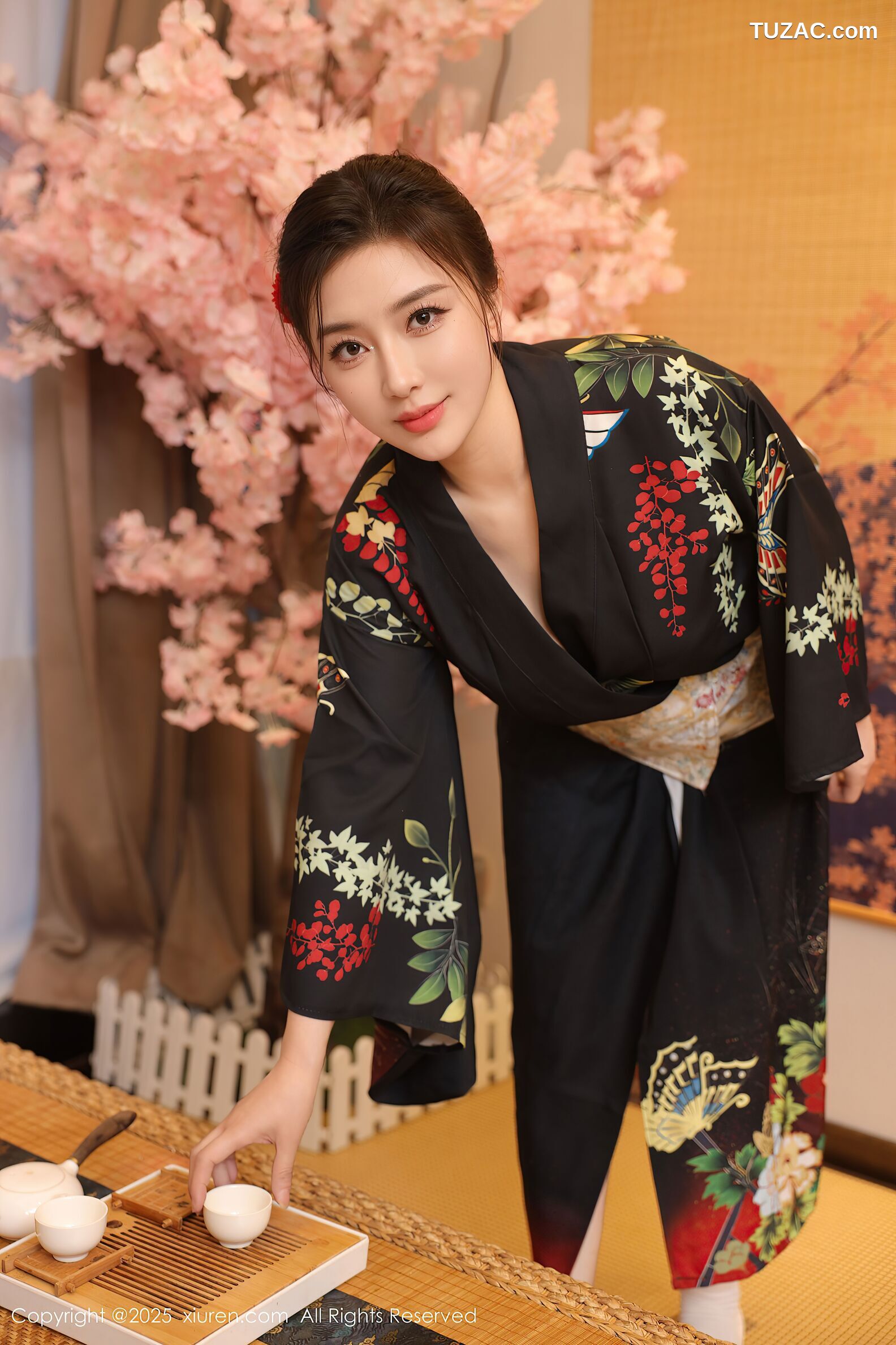 XiuRen秀人网-10627-苏一诺-黑色和服红色内衣-2025.08.07