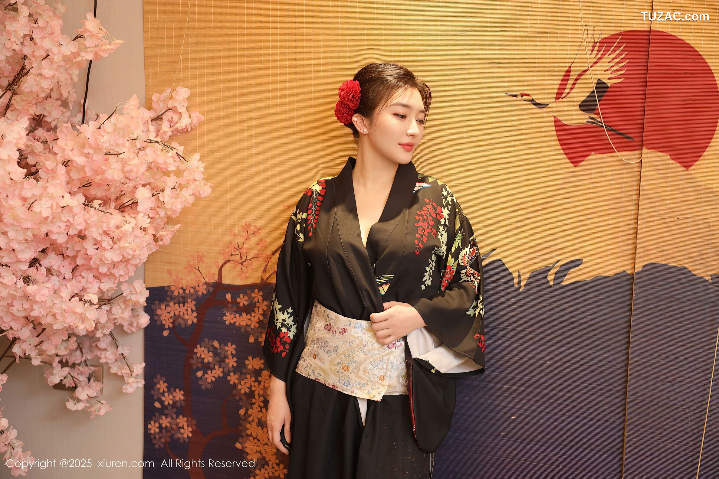 XiuRen秀人网-10627-苏一诺-黑色和服红色内衣-2025.08.07