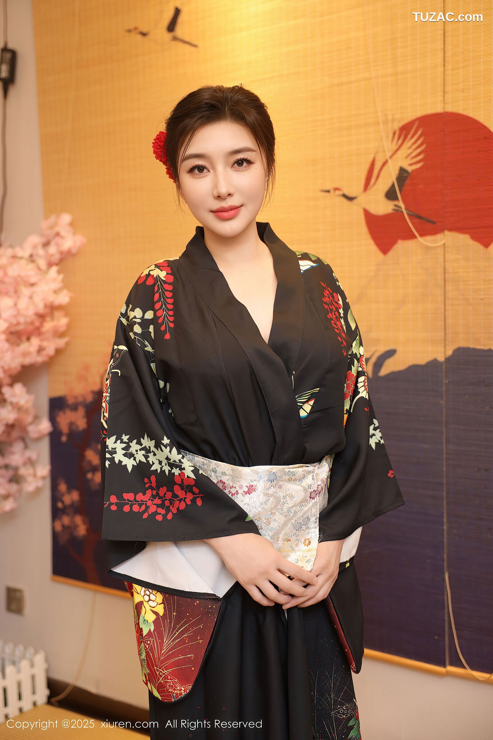 XiuRen秀人网-10627-苏一诺-黑色和服红色内衣-2025.08.07