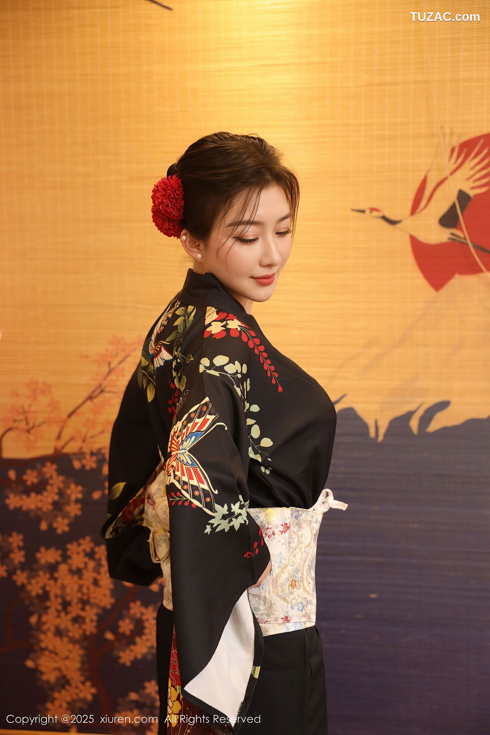 XiuRen秀人网-10627-苏一诺-黑色和服红色内衣-2025.08.07