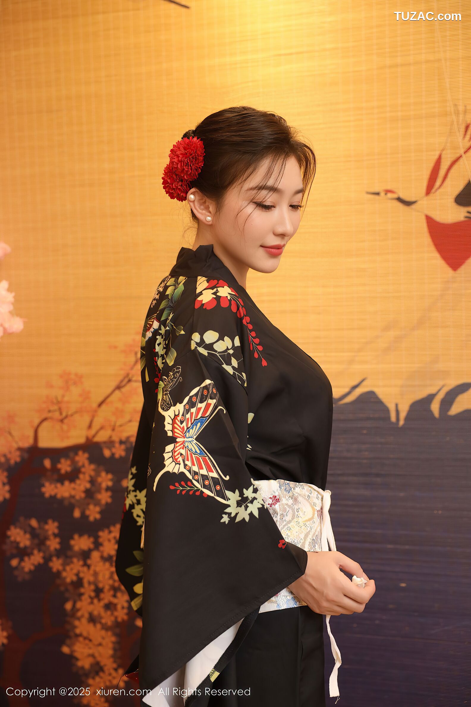 XiuRen秀人网-10627-苏一诺-黑色和服红色内衣-2025.08.07