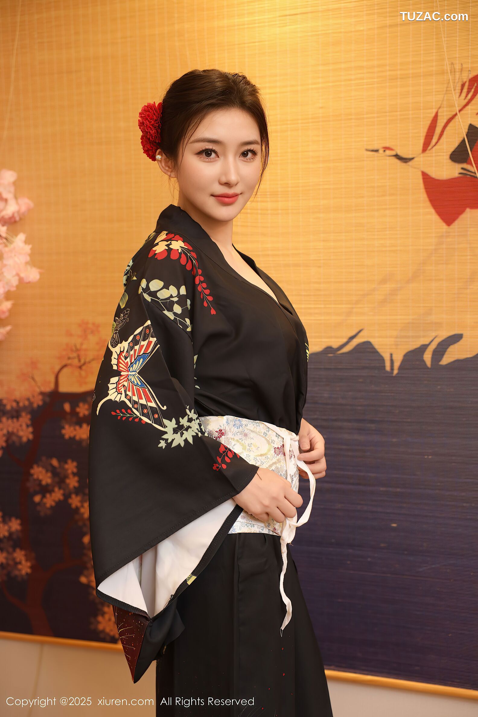 XiuRen秀人网-10627-苏一诺-黑色和服红色内衣-2025.08.07