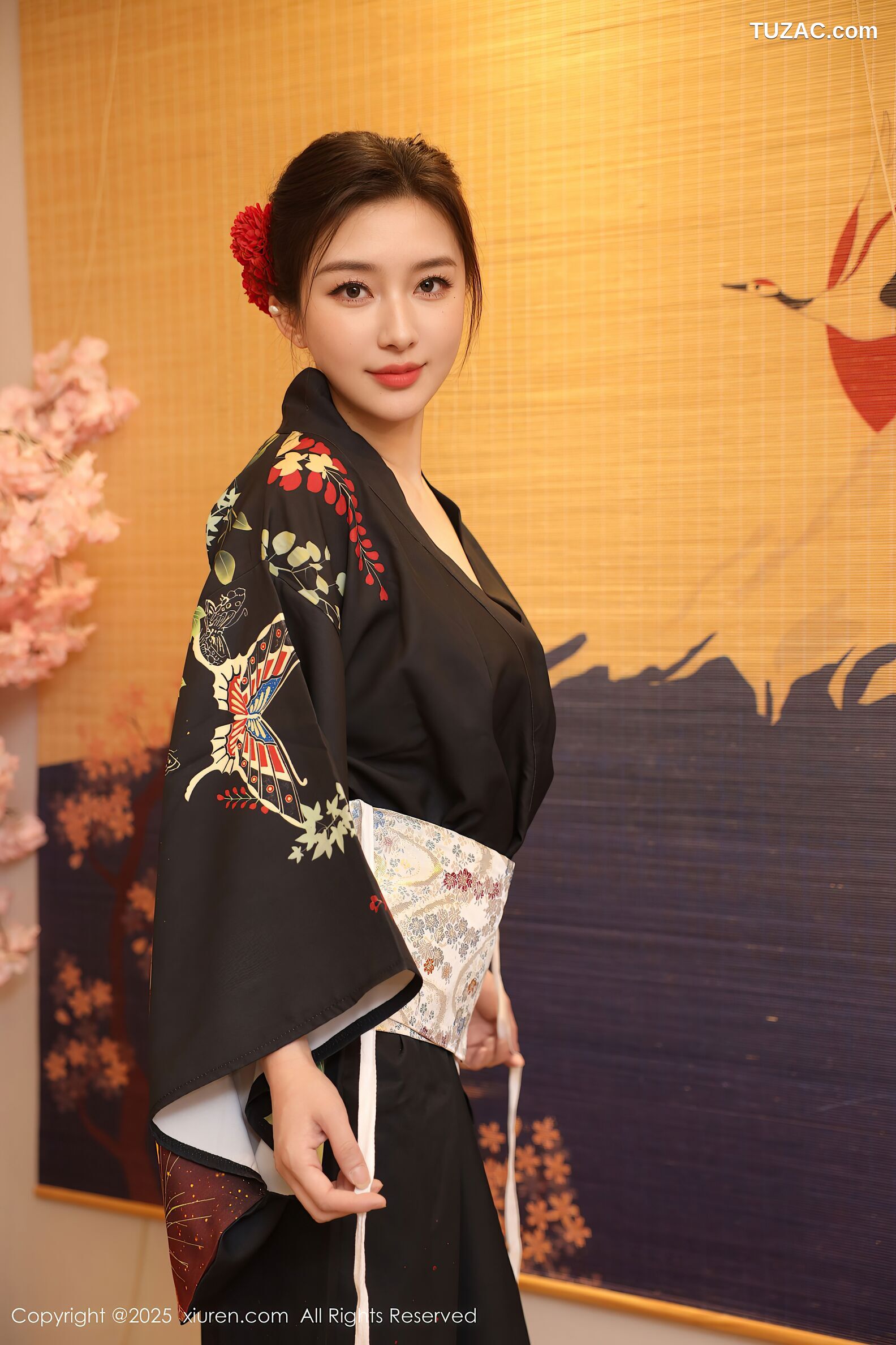 XiuRen秀人网-10627-苏一诺-黑色和服红色内衣-2025.08.07
