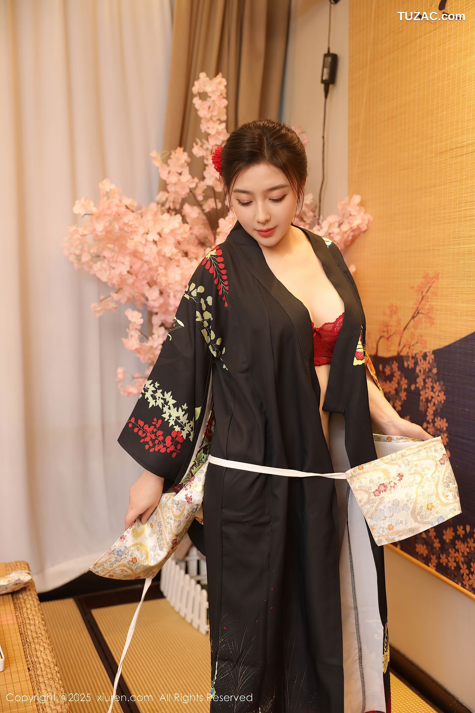 XiuRen秀人网-10627-苏一诺-黑色和服红色内衣-2025.08.07